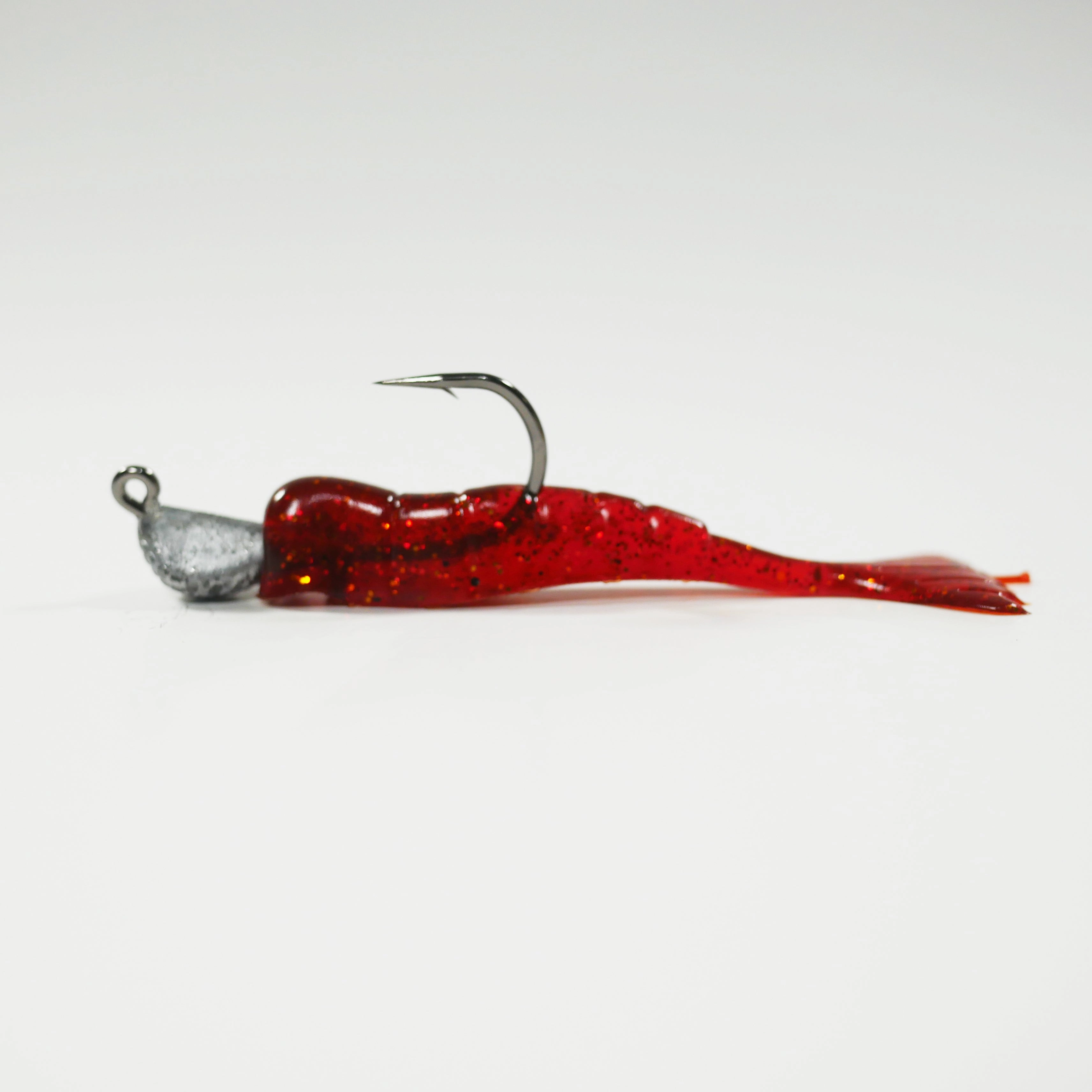 1/4 oz - 2/0 COBRA JIGHEAD (qty 5)   AATB / Esky 3" Soft Plastic Shrimp (qty 25) - CHERRY COLA