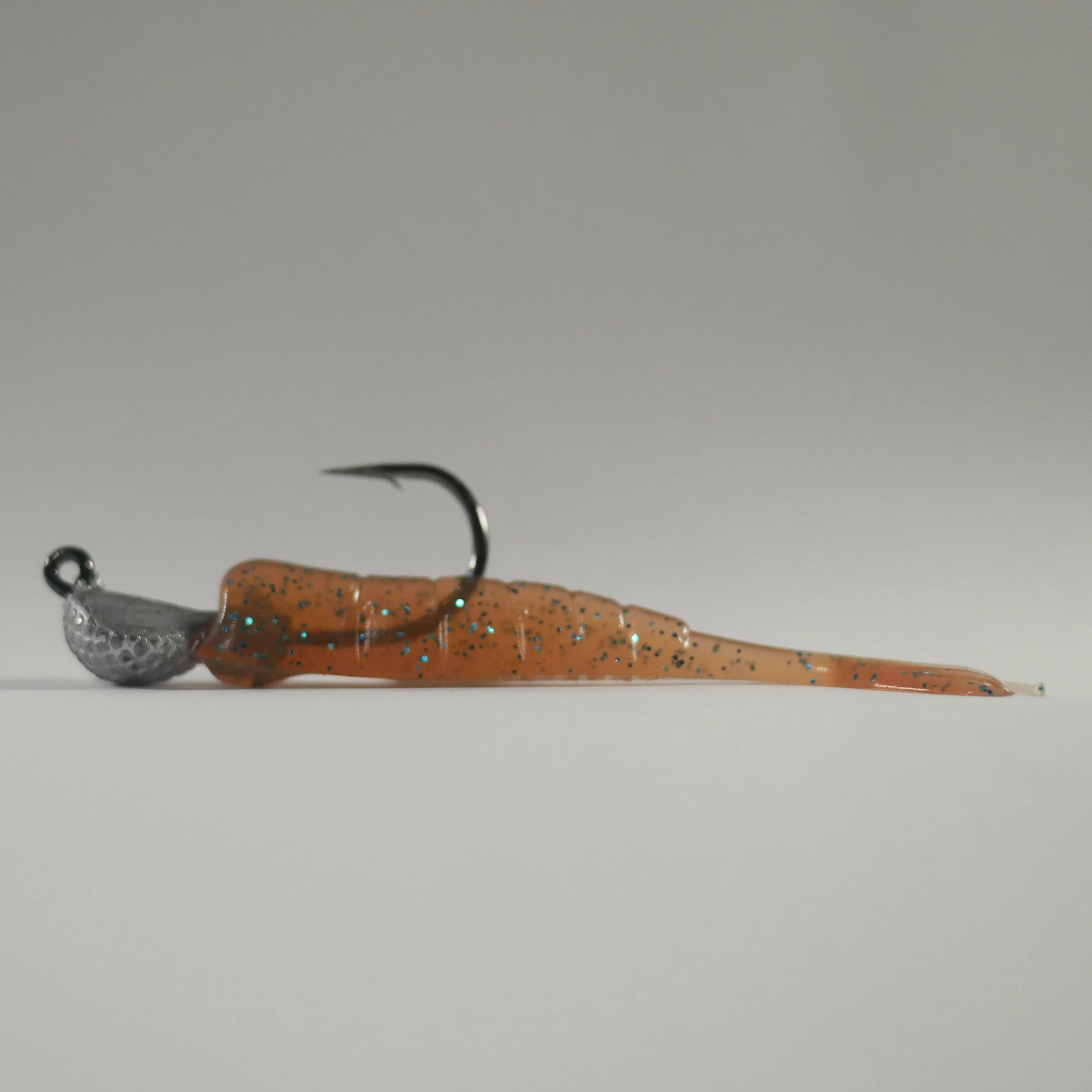 1/4 oz - 2/0 COBRA JIGHEAD (qty 5)   AATB / Esky 3" Soft Plastic Shrimp (qty 25) - ORIGINAL