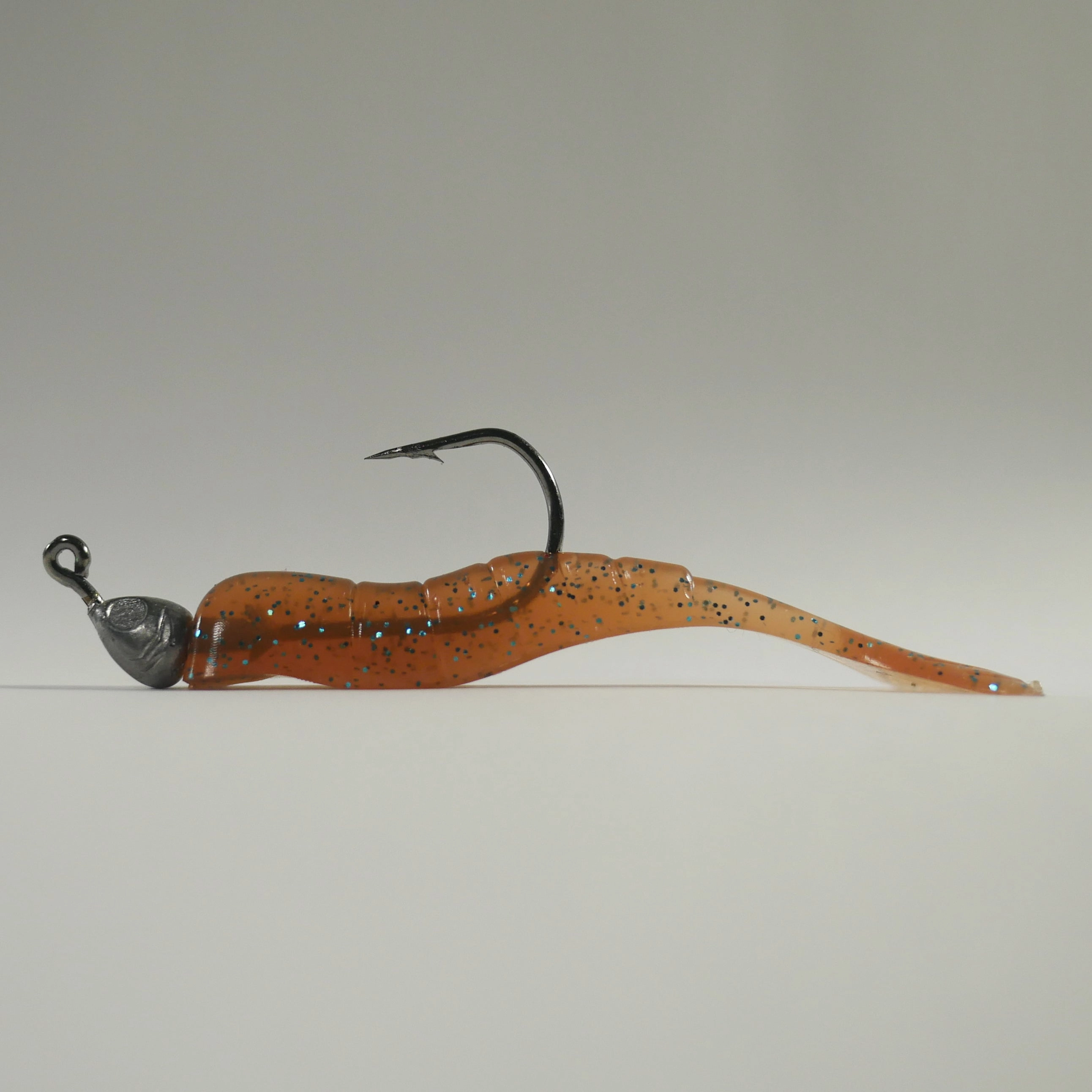 1/8 oz - 3/0 FISH HEAD JIGHEAD (qty 5)   AATB / Esky 3" Soft Plastic Shrimp (qty 25) - ORIGINAL