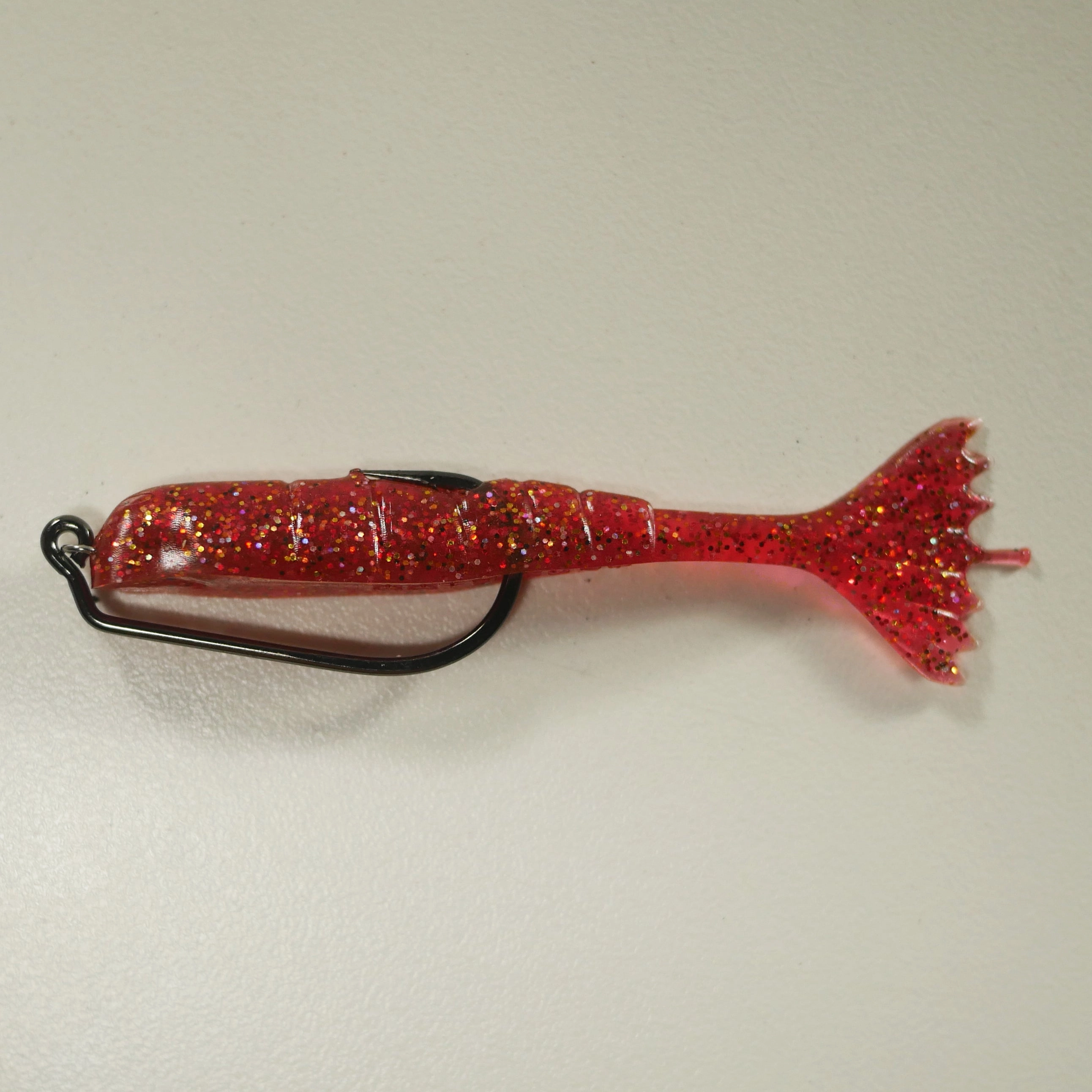 2/0 RIGGING KIT (qty 5)   AATB / Esky 3" Soft Plastic Shrimp (qty 25) - CRANBERRY