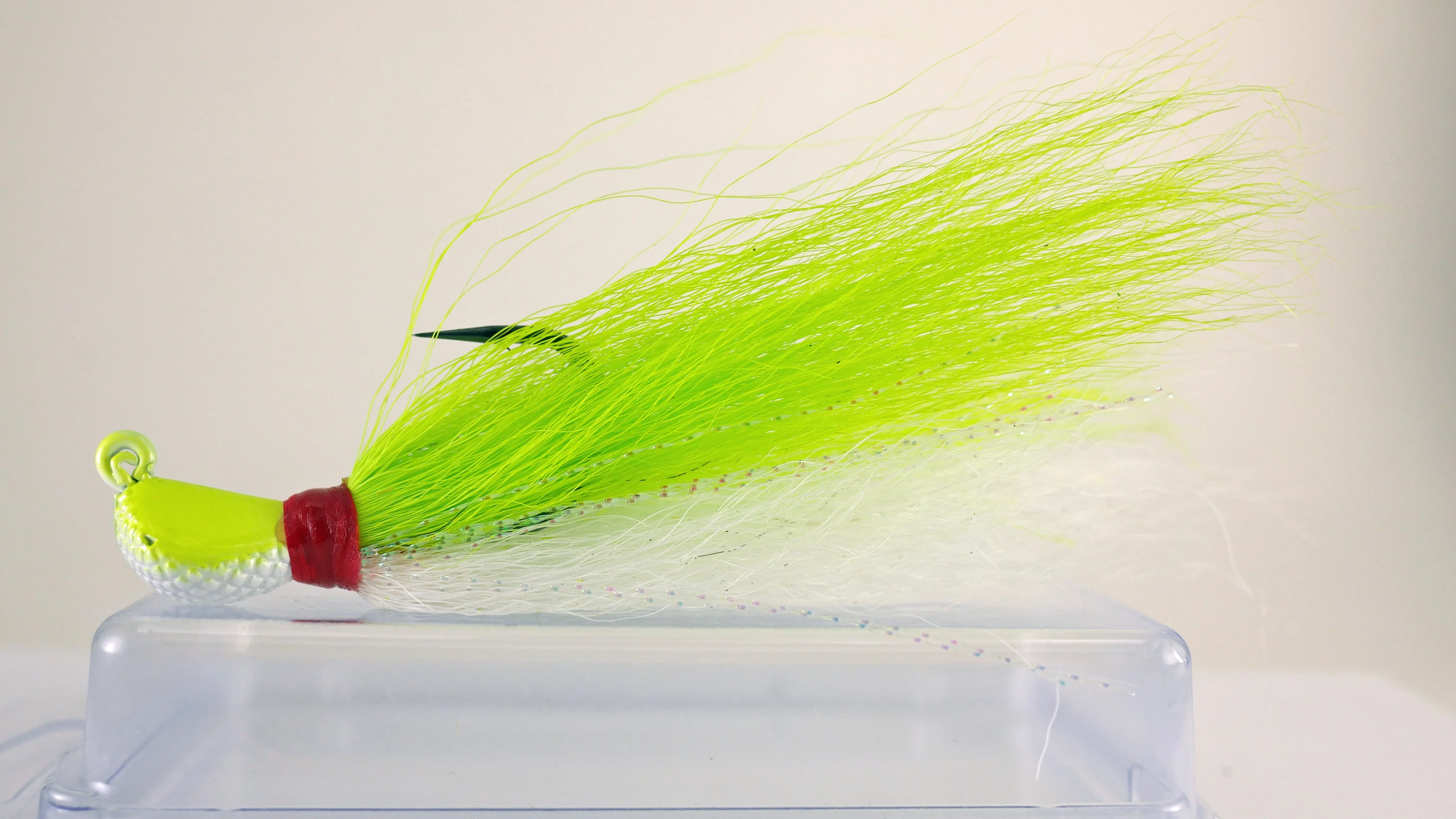 3 Pack - 1/2 oz Bucktail Jig - Cobra Jighead 2X Strong Mustad Hook (White, Pink, Chartreuse, Brown)