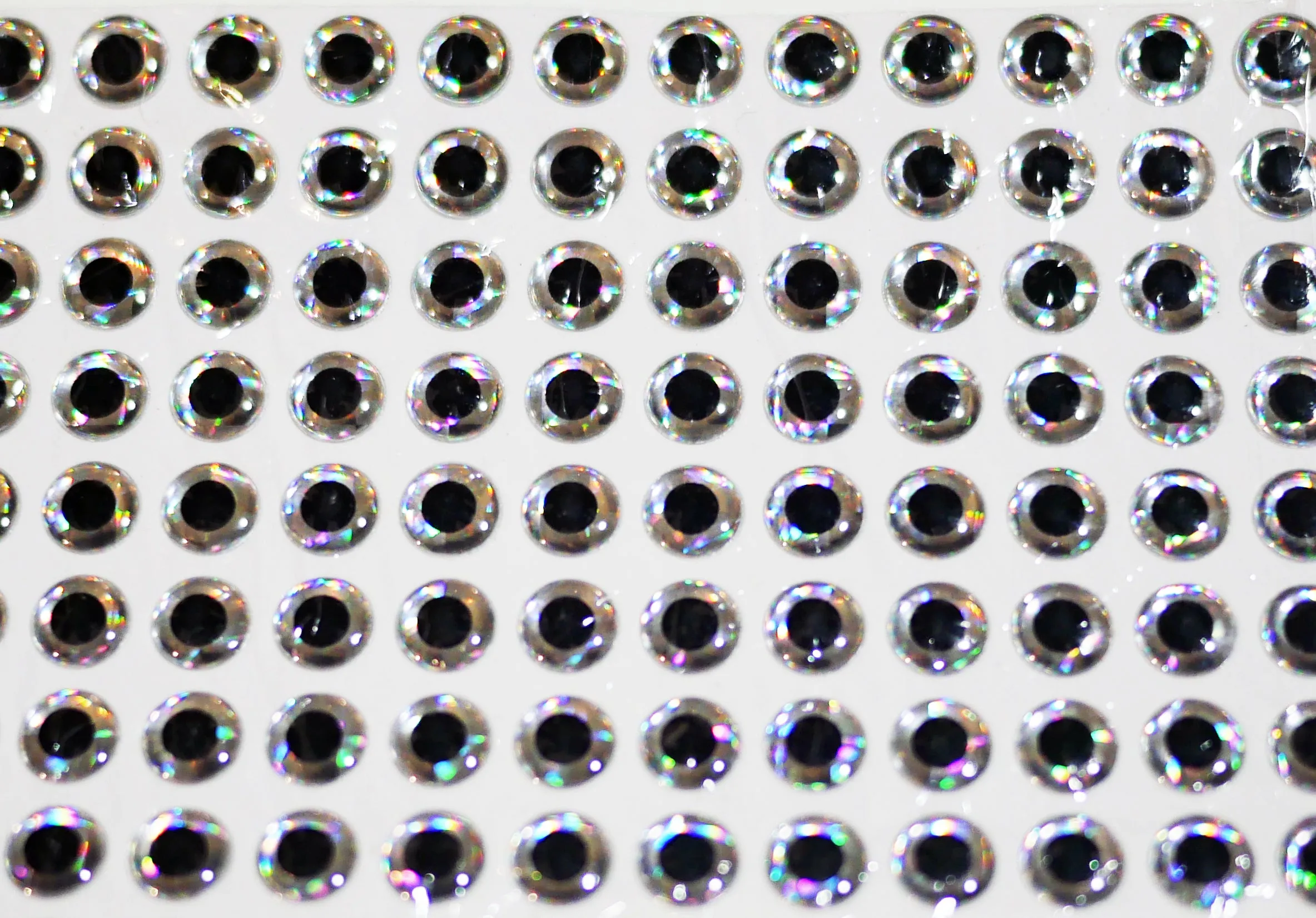 3D Molded Fish Eyes - Silver - For AATB Jigheads - 3mm to 7mm - FREE SHIPPING