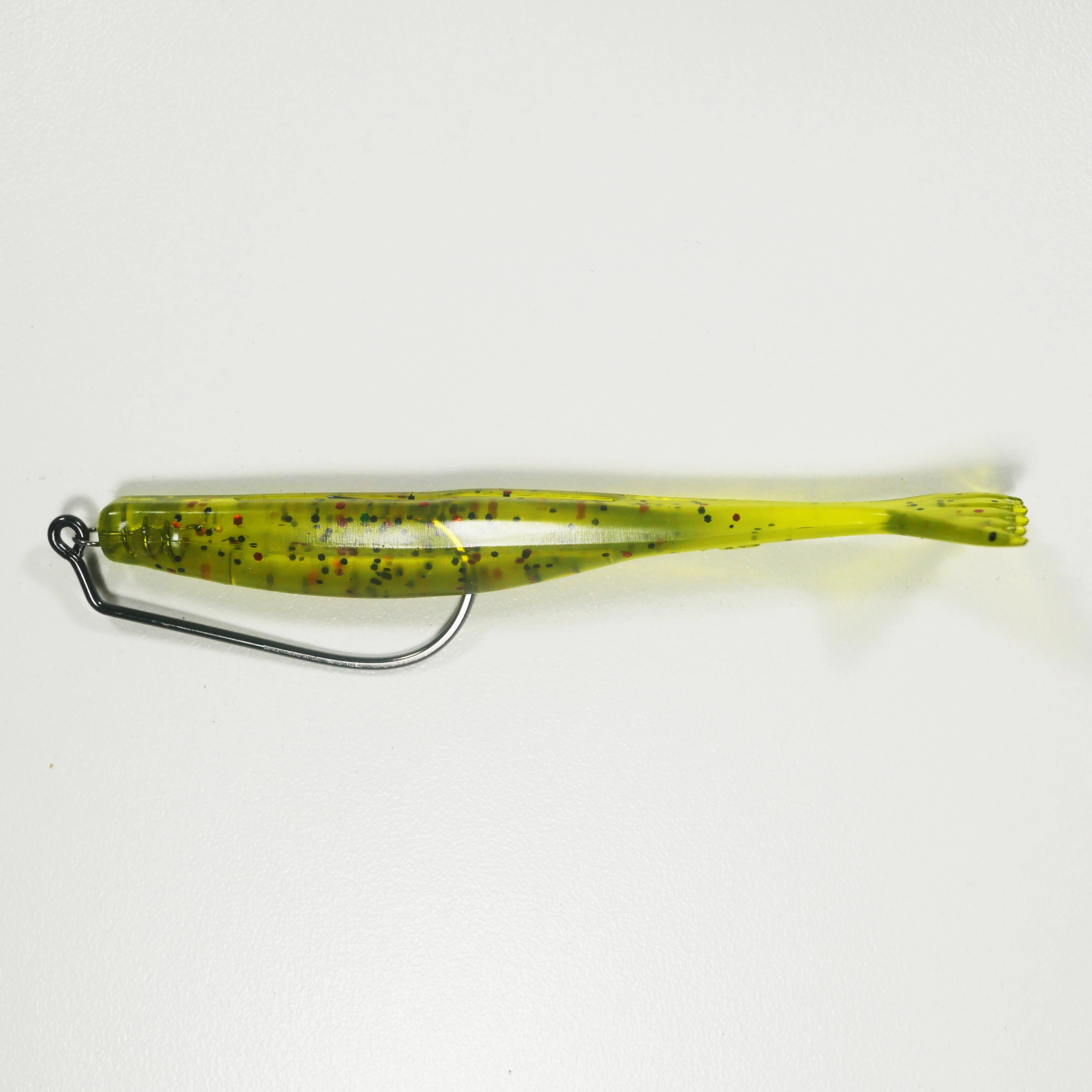 4/0 2X HD RIGGING KIT (Qty 5) SHMINNOW (Shrimp/Minnow) 4" Soft Plastic Shrimp/Fluke (Qty 20) - WATERMELON