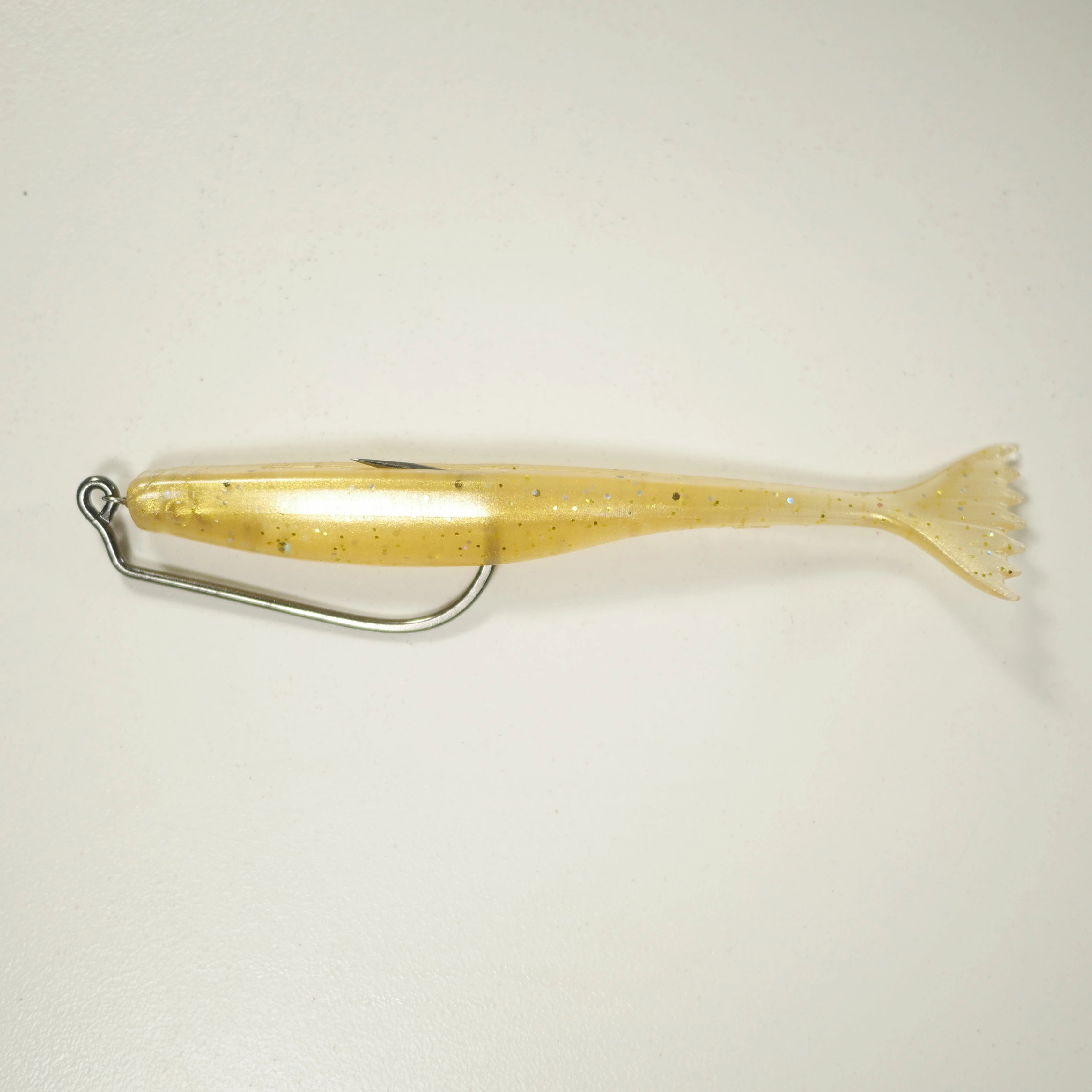4/0 2X STRONG RIGGING KIT (Qty 5) SHMINNOW (Shrimp/Minnow) 4" Soft Plastic Shrimp/Fluke (Qty 20) - GOLD