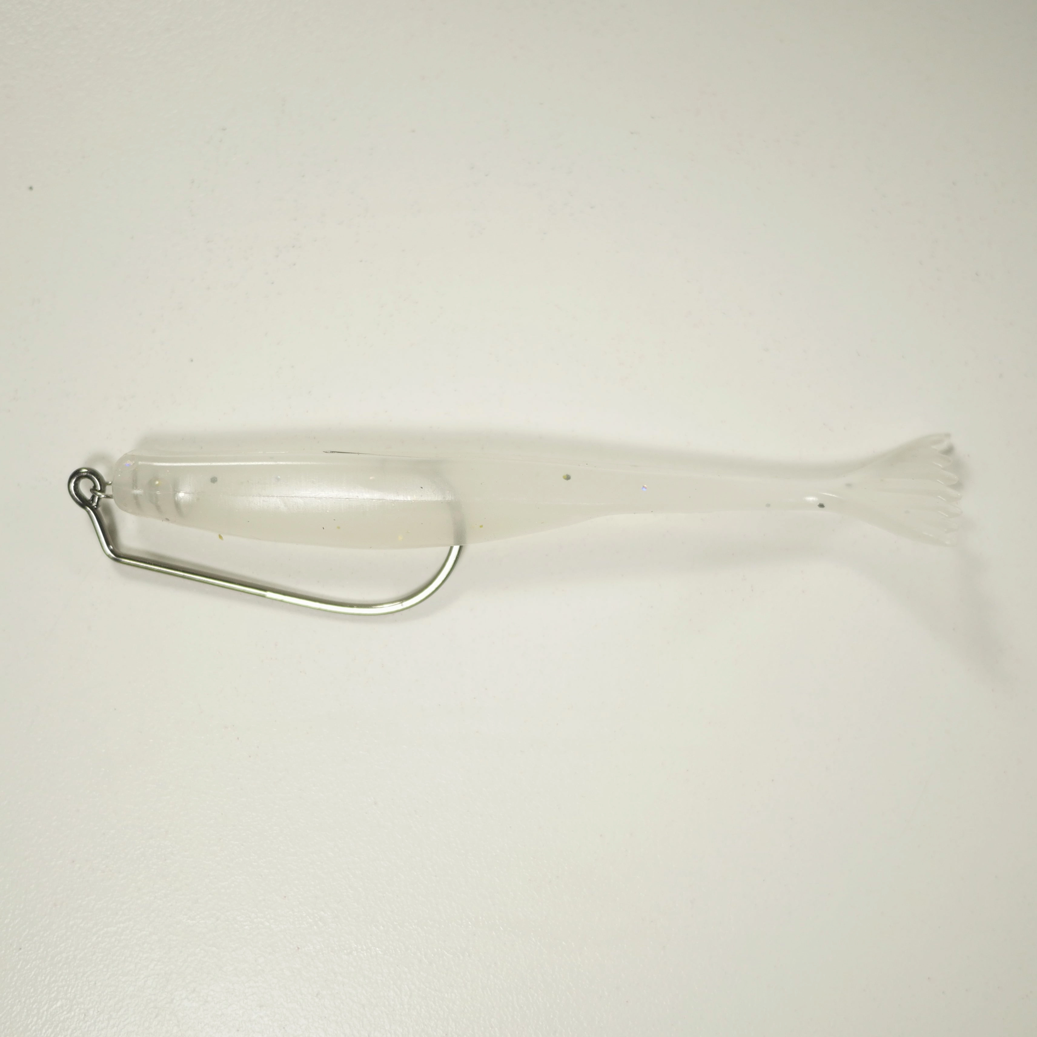 4/0 HEAVY DUTY RIGGING KIT (Qty 5) SHMINNOW (Shrimp/Minnow) 4" Soft Plastic Shrimp/Fluke (Qty 20) - GLOW