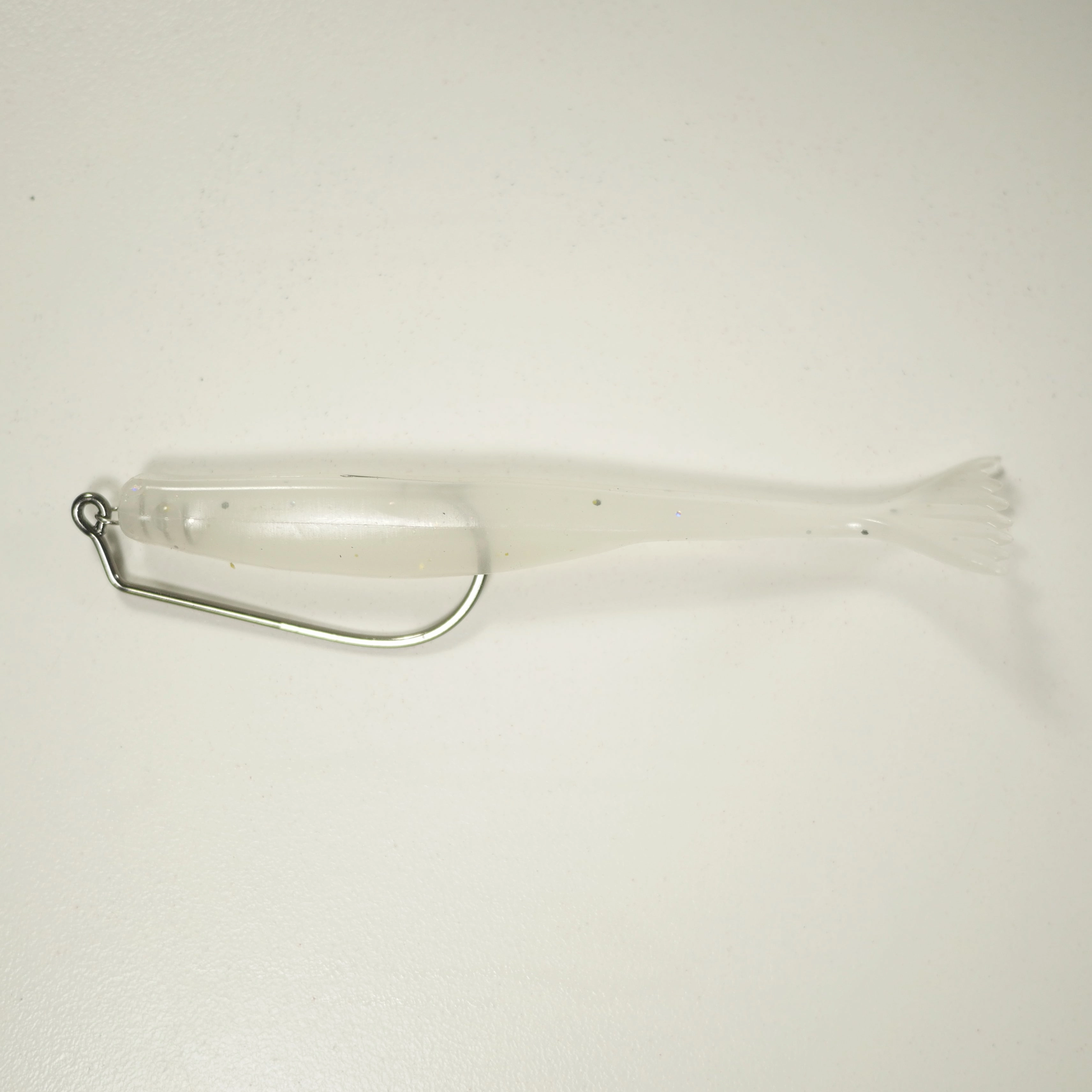 4/0 HEAVY DUTY RIGGING KIT (Qty 5) SHMINNOW (Shrimp/Minnow) 4" Soft Plastic Shrimp/Fluke (Qty 20) - GLOW