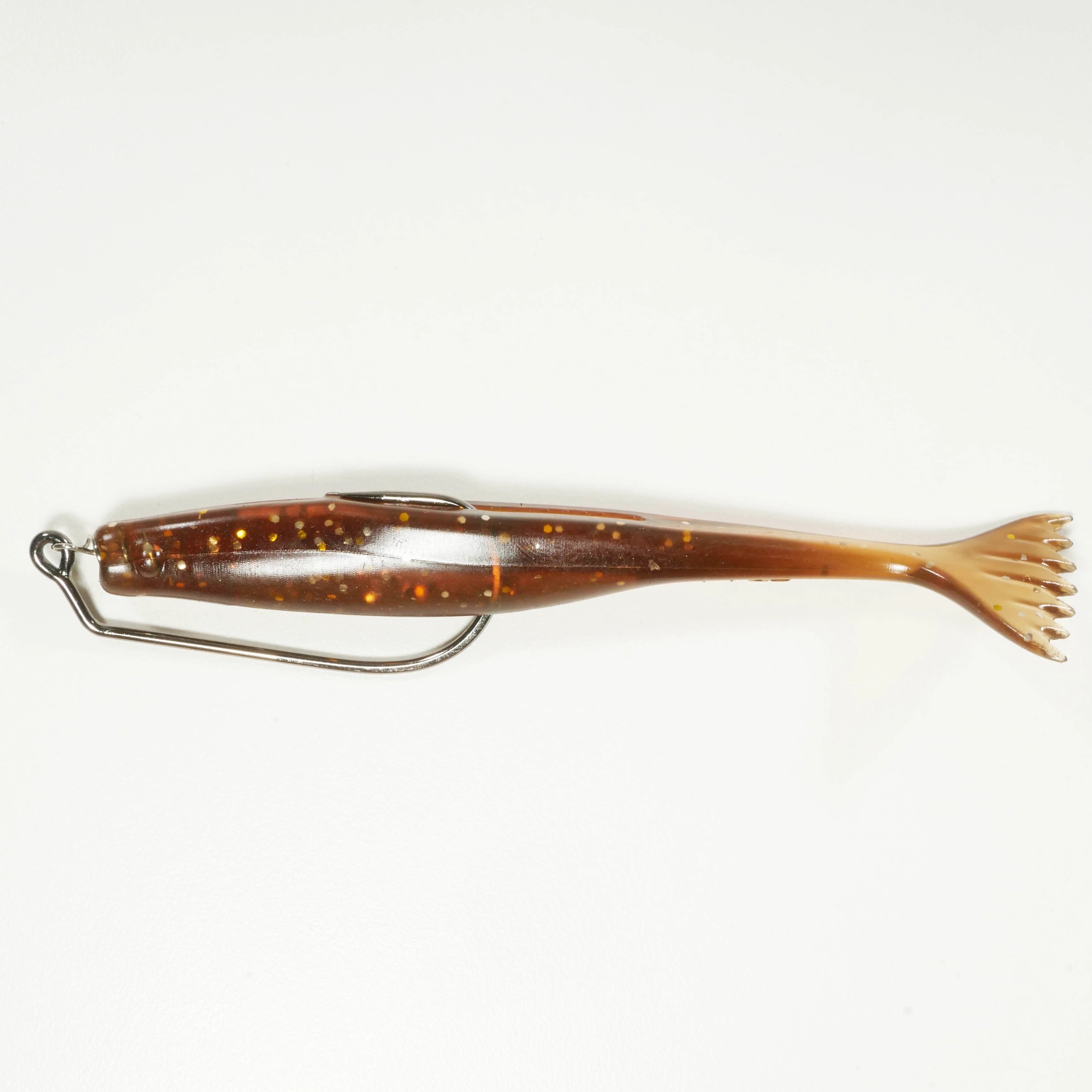 4/0 HEAVY DUTY RIGGING KIT (Qty 5) SHMINNOW (Shrimp/Minnow) 4" Soft Plastic Shrimp/Fluke (Qty 20) - ROOTBEER