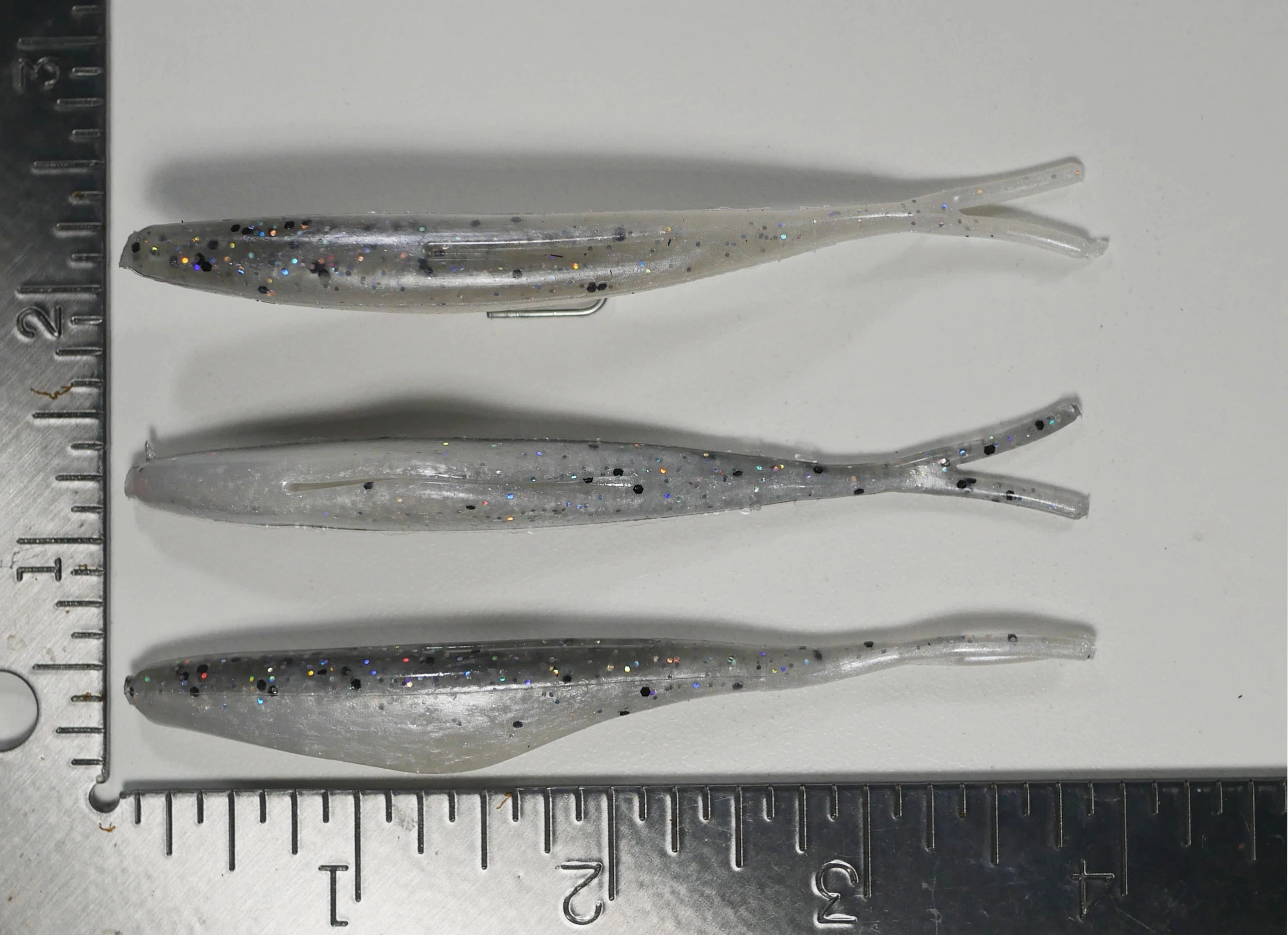 4" Fluke Soft Plastic - GLITTER BACK SHAD - 20 or 40 pack - FREE SHIPPING