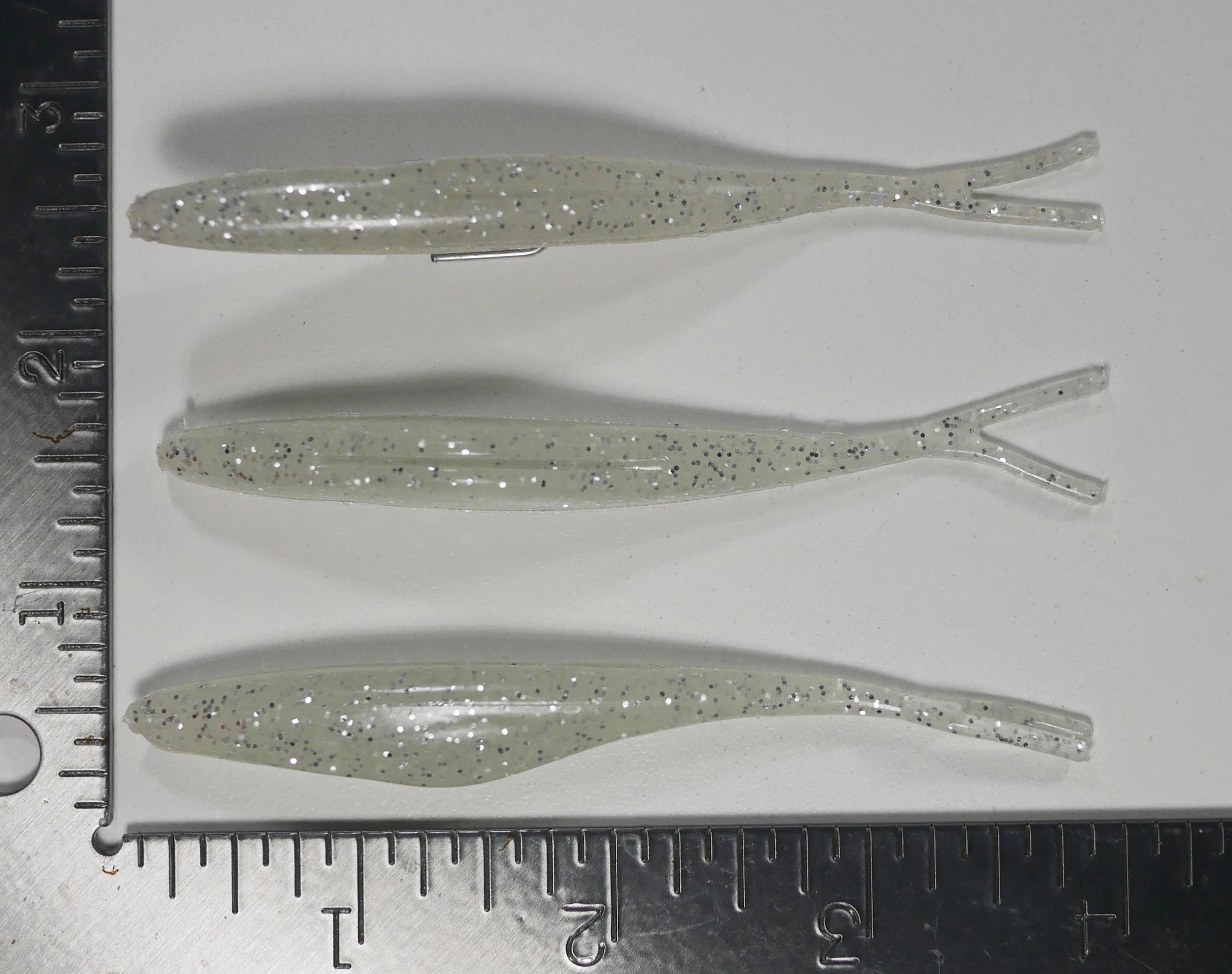4" Fluke Soft Plastic - GLOW GLITTER - 20 or 40 pack - FREE SHIPPING