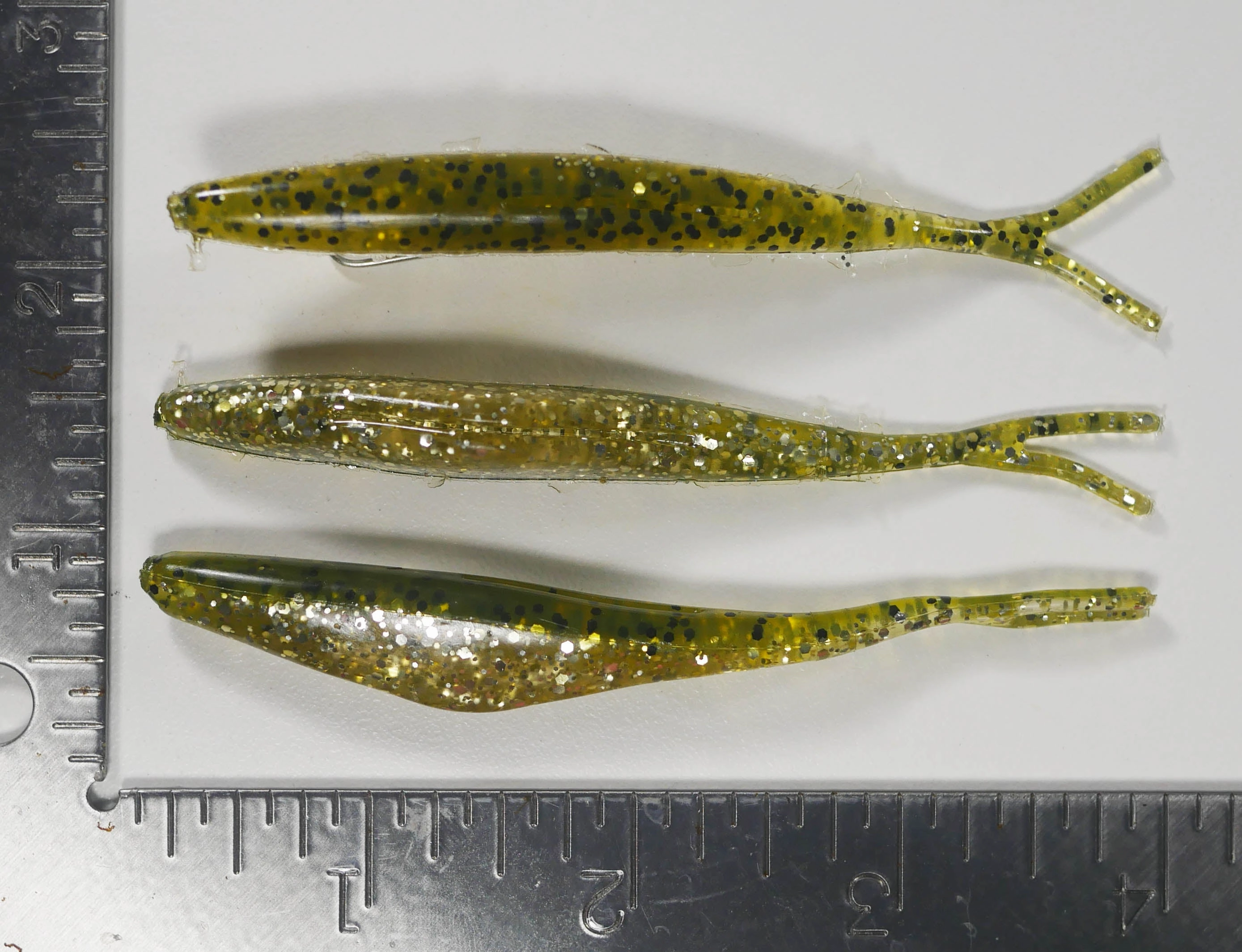 4" Fluke Soft Plastic - GOLD GLITTER GREENBACK - 20 or 40 pack - FREE SHIPPING