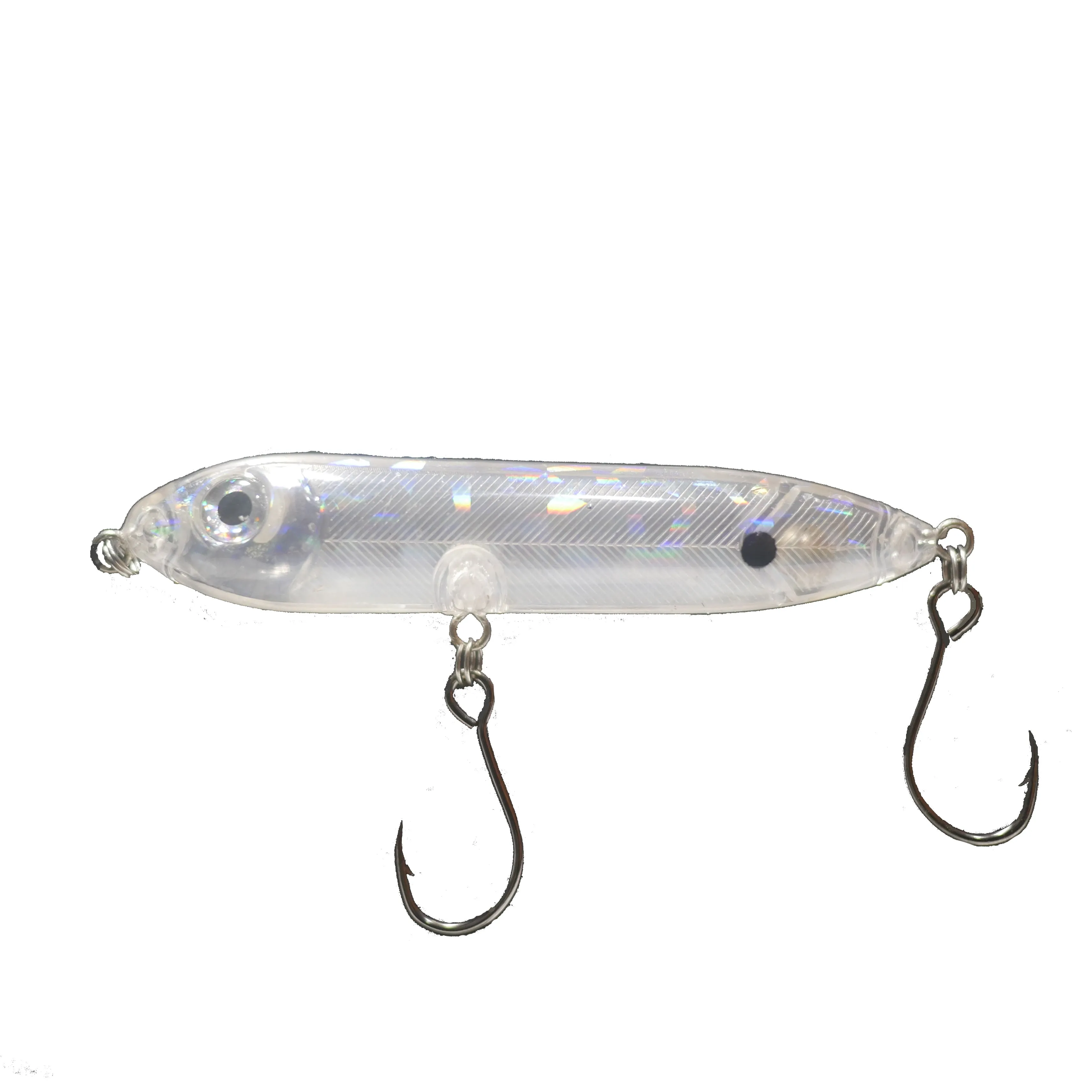 4" Clear - Top Water Bait - Free Inline Single Hooks - Free Shipping - As low as $4 each.