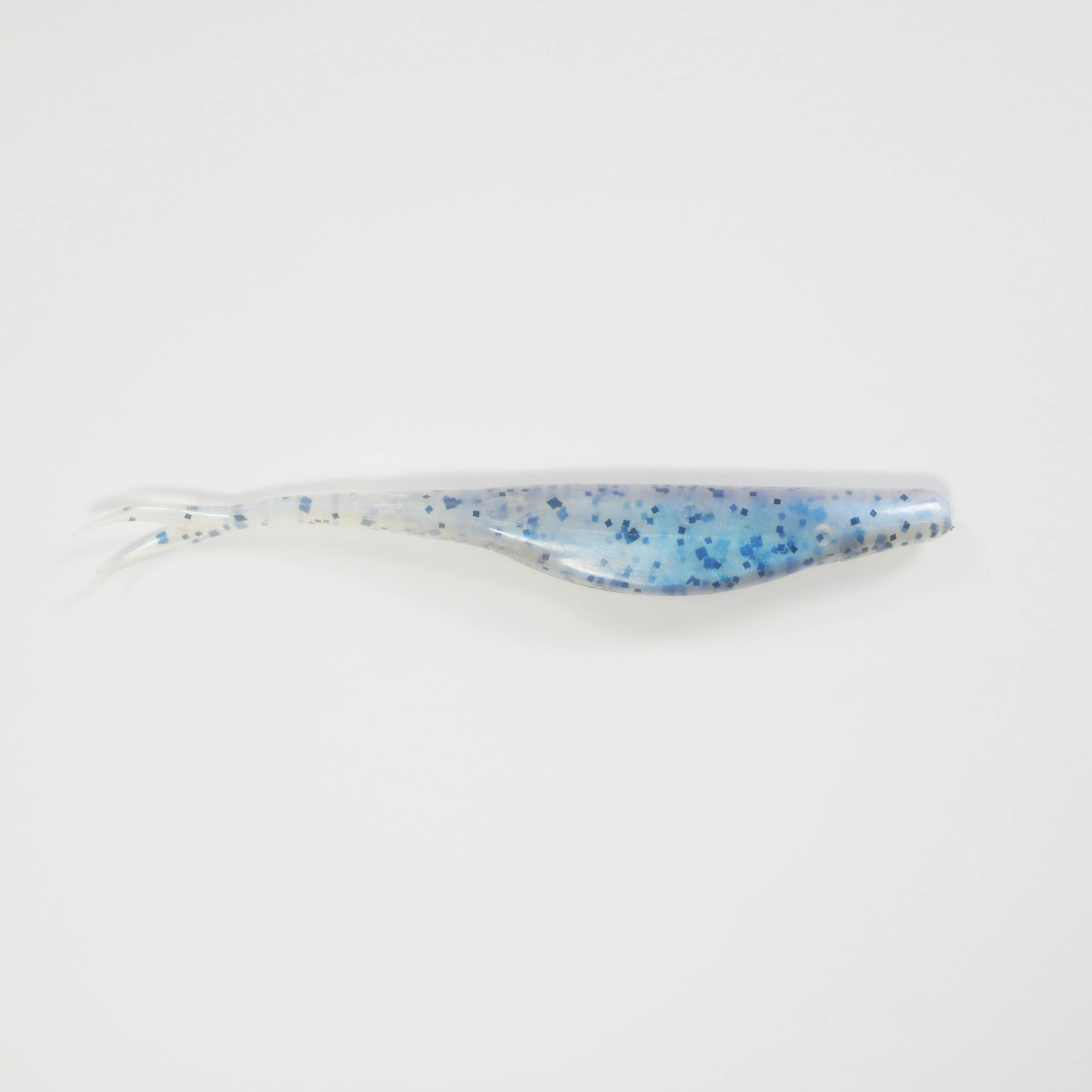 5" Fluke Soft Plastic - CLEAR BLUE FLAKE  - 20 pack - FREE SHIPPING
