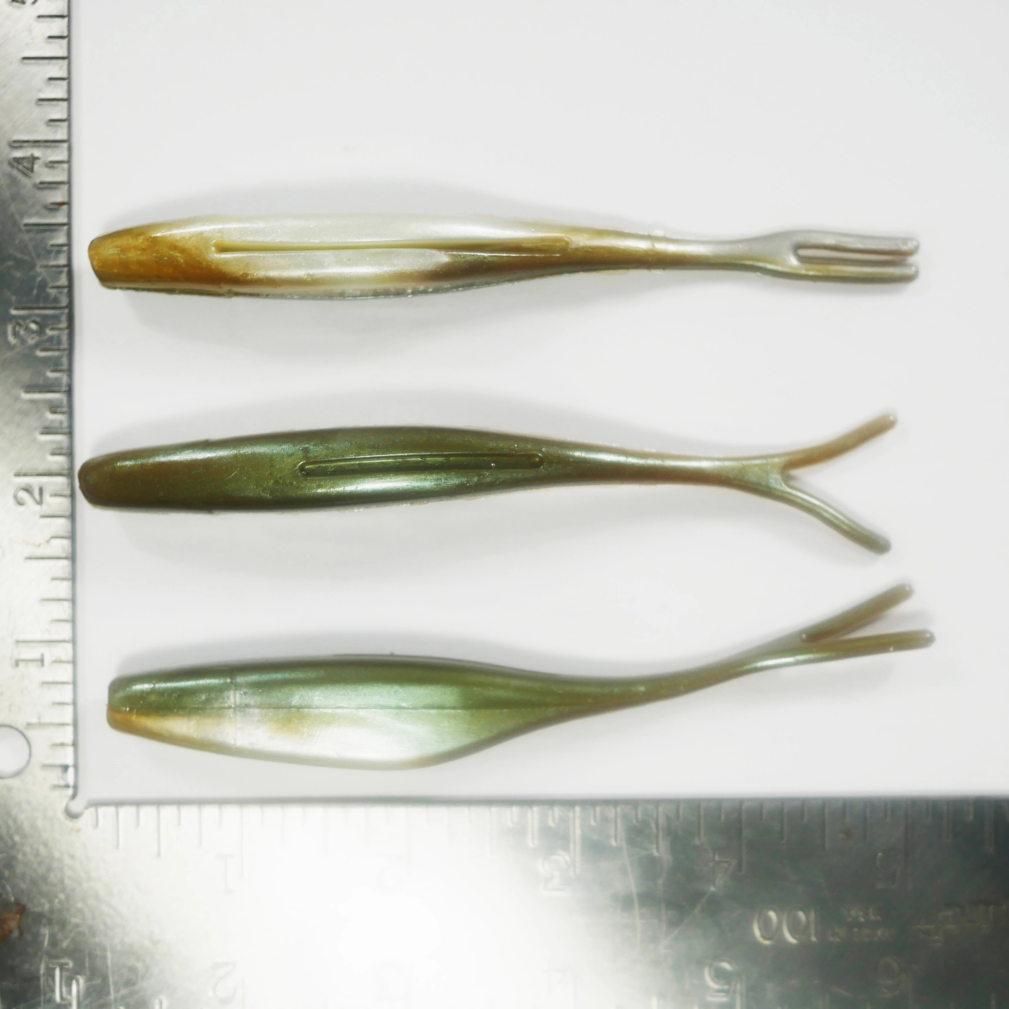 5" Fluke Soft Plastic - GREENBACK PILCHARD  - 20 or 40 pack - FREE SHIPPING