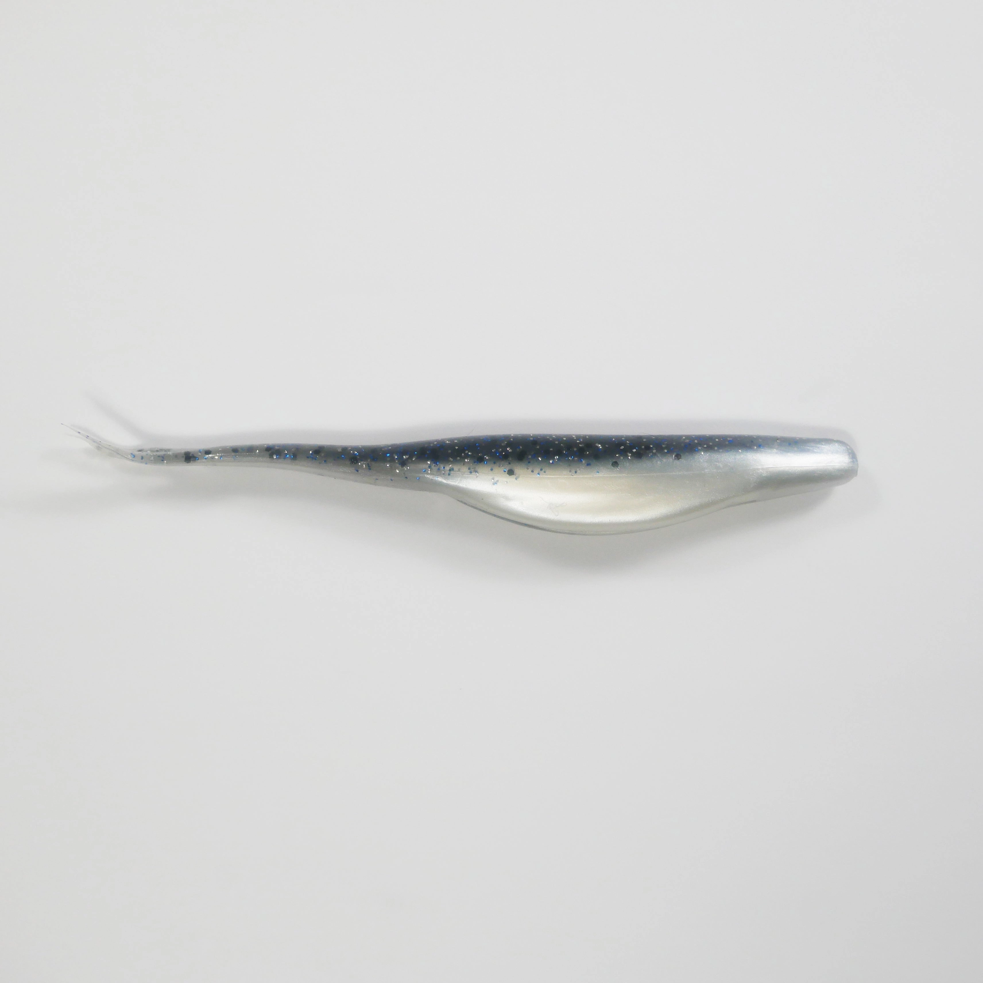 5" Fluke Soft Plastic - PEARL w/ SILVER FLAKE- 20 pack - FREE SHIPPING