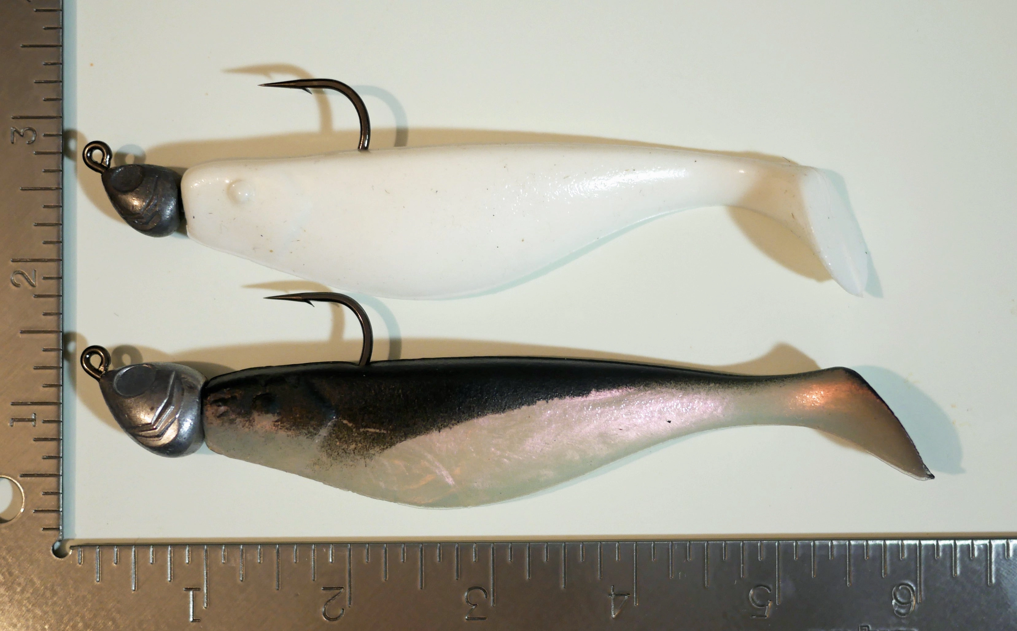 5" Paddletail Finger Mullet (qty 10)   AATB Jighead (qty 4) COMBO PACK.  FREE SHIPPING.