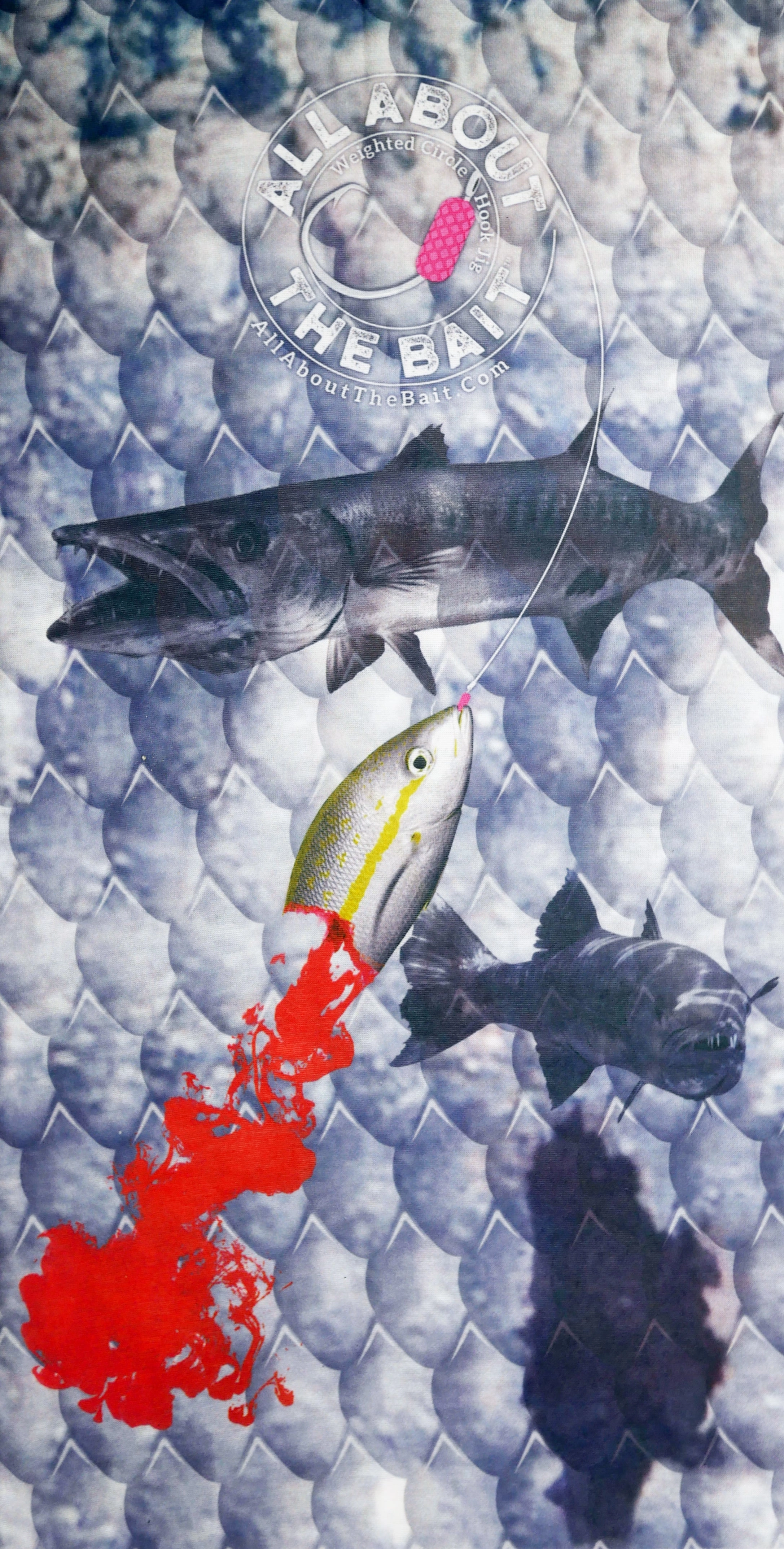 (  FREE CUDA MASK) - BLOODY YELLOWTAIL CUDA - COOLMAX - 100% Micro Fiber Polyester Performance Long Sleeve Shirt
