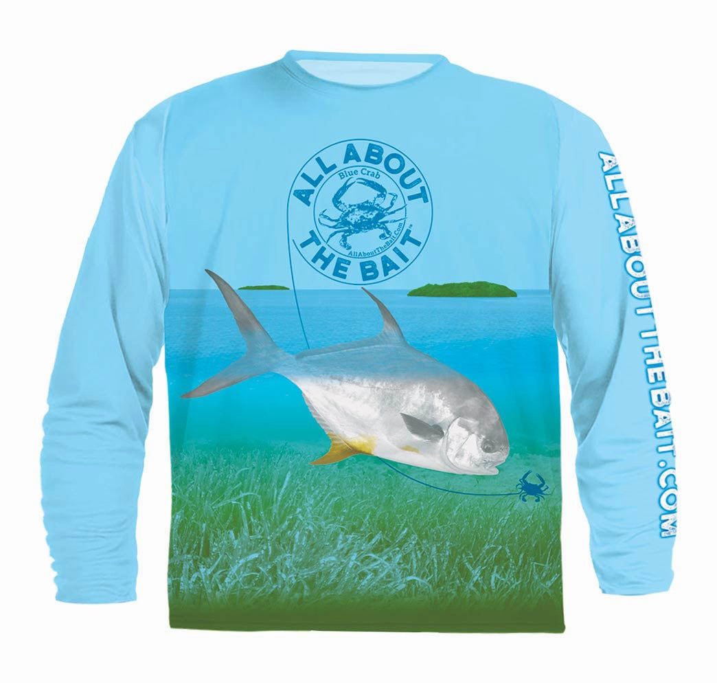(  FREE MASK) FLATS PERMIT AND BONEFISH - COOLMAX - 100% Micro Fiber Polyester Performance Long Sleeve Shirt (FREE SHIPPING)