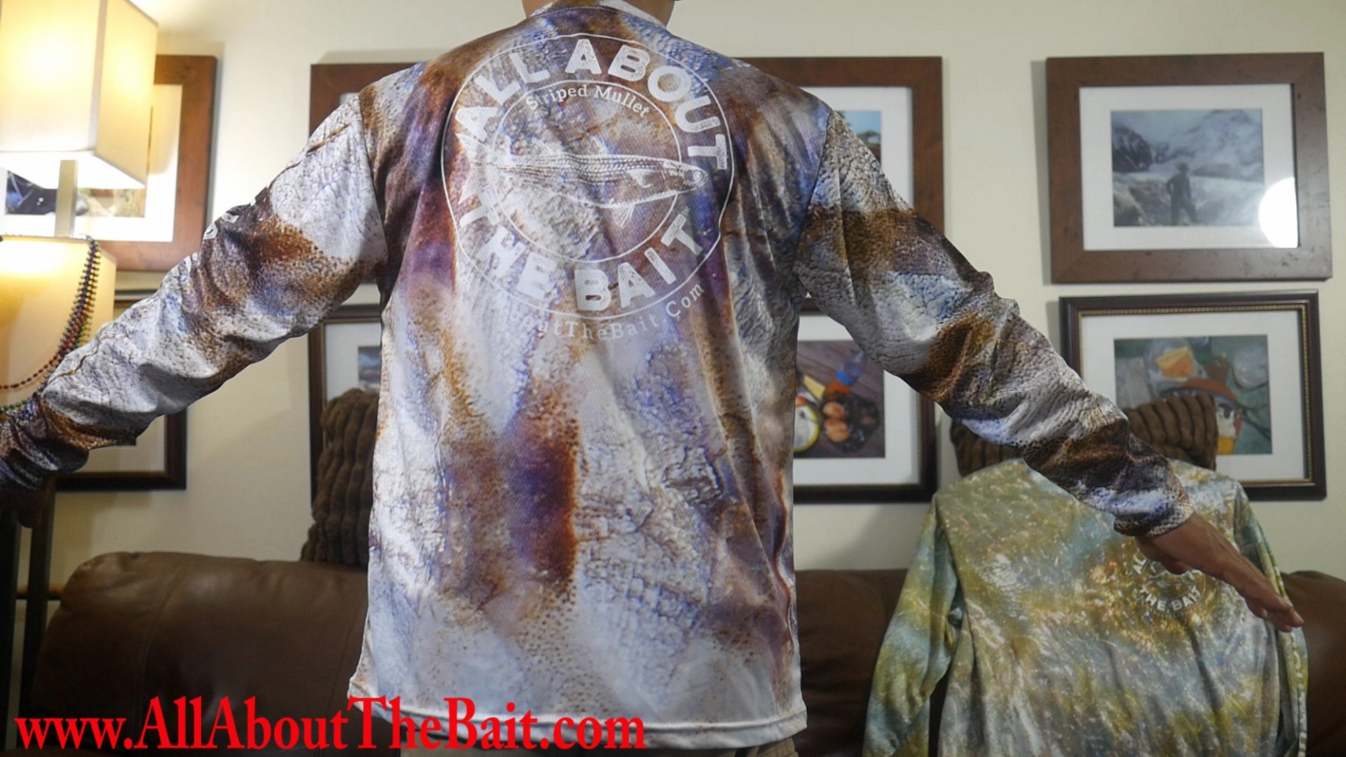 (  FREE MASK) Mullet Bait Skins - COOLMAX - 100% Micro Fiber Polyester Performance Long Sleeve Shirt