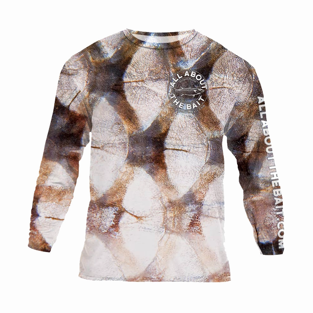 (  FREE MASK) Mullet Bait Skins - COOLMAX - 100% Micro Fiber Polyester Performance Long Sleeve Shirt