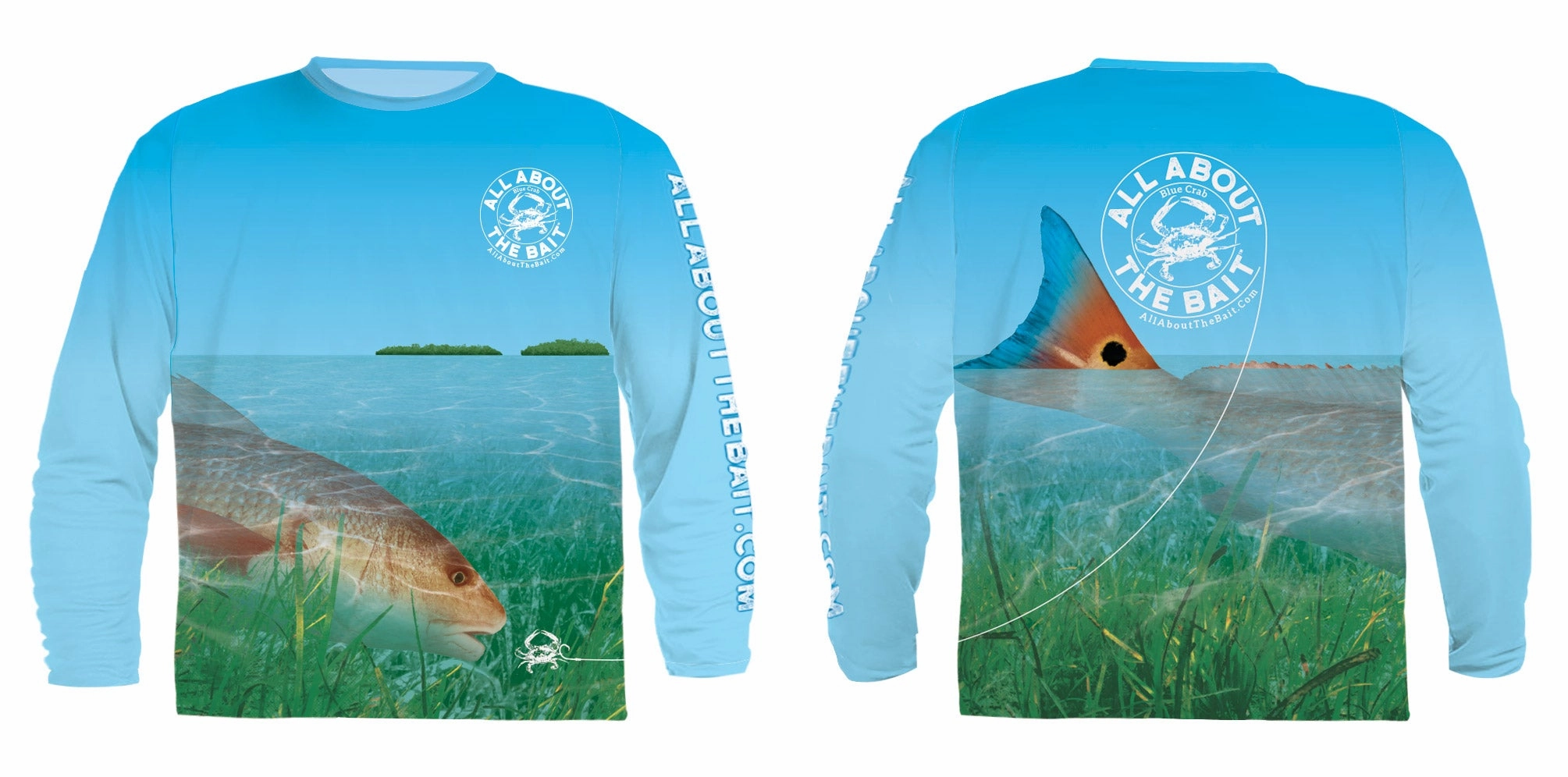 (  FREE REDFISH FACE MASK) - REDFISH - COOLMAX - 100% Micro Fiber Polyester Performance Long Sleeve Shirt (FREE SHIPPING)