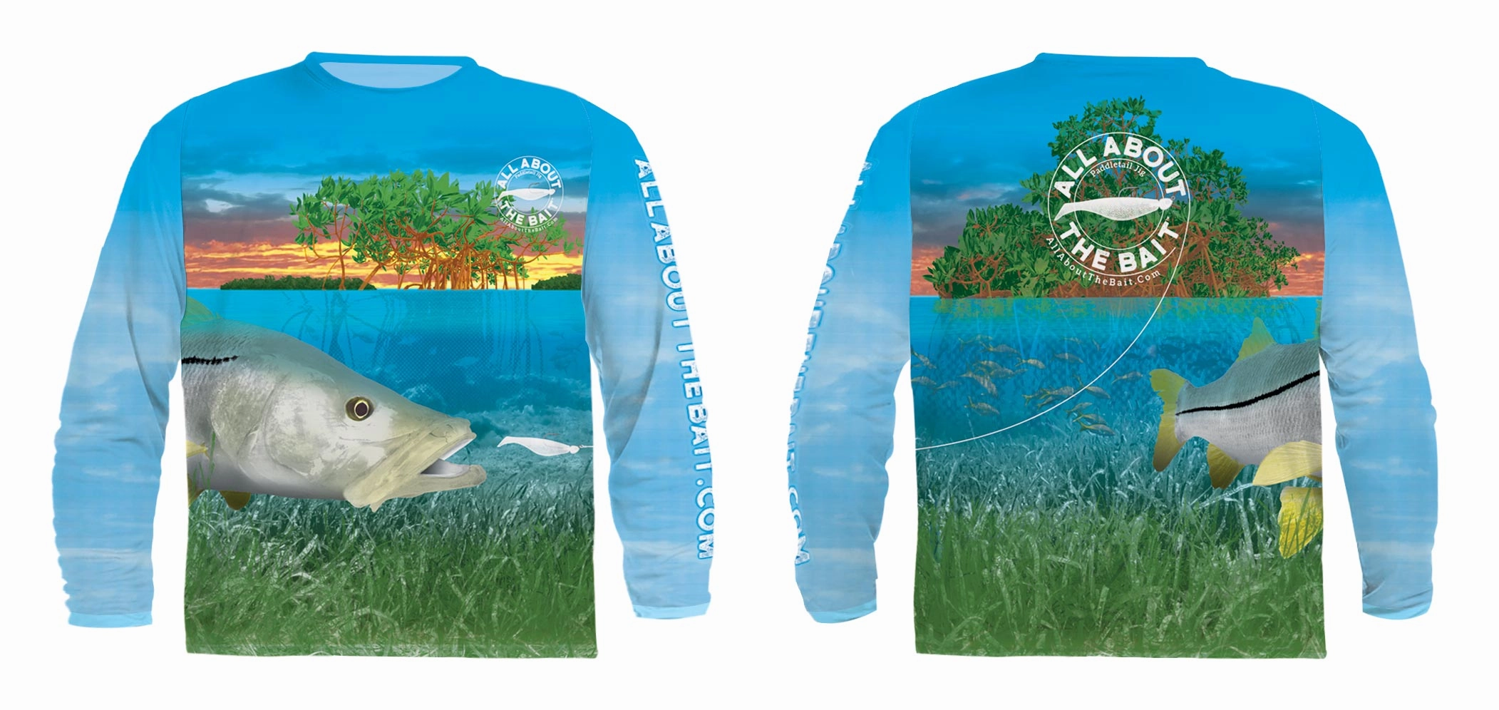 (  FREE SNOOK/PADDLE TAIL FACE MASK) - SNOOK PADDLETAIL - COOLMAX - 100% Micro Fiber Polyester Performance Long Sleeve Shirt (FREE SHIPPING)