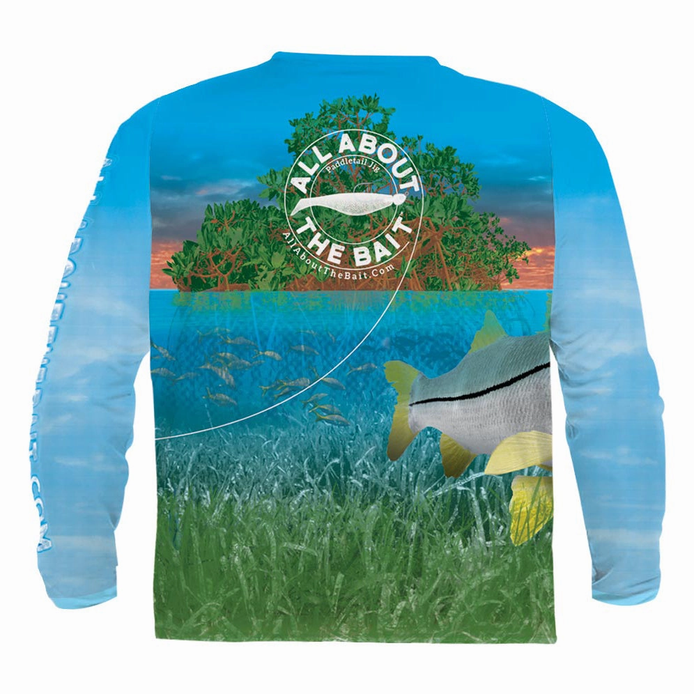 (  FREE SNOOK/PADDLE TAIL FACE MASK) - SNOOK PADDLETAIL - COOLMAX - 100% Micro Fiber Polyester Performance Long Sleeve Shirt (FREE SHIPPING)