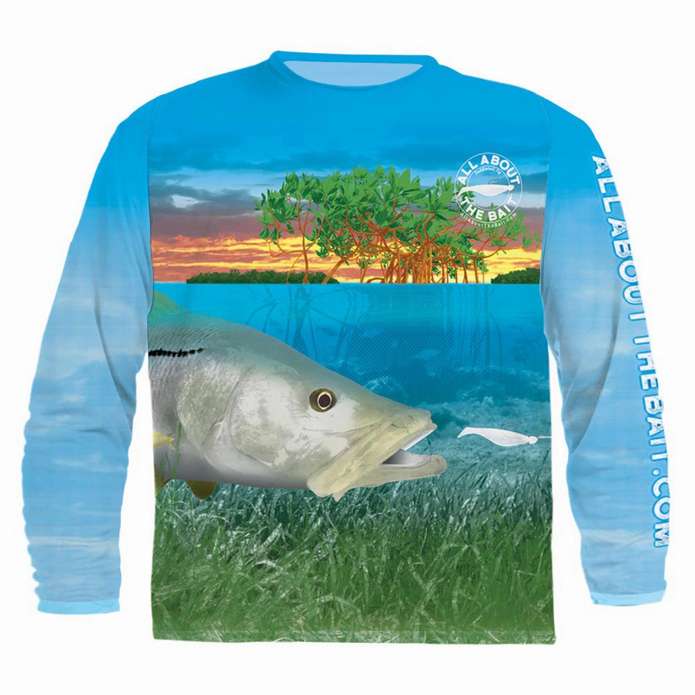 (  FREE SNOOK/PADDLE TAIL FACE MASK) - SNOOK PADDLETAIL - COOLMAX - 100% Micro Fiber Polyester Performance Long Sleeve Shirt (FREE SHIPPING)