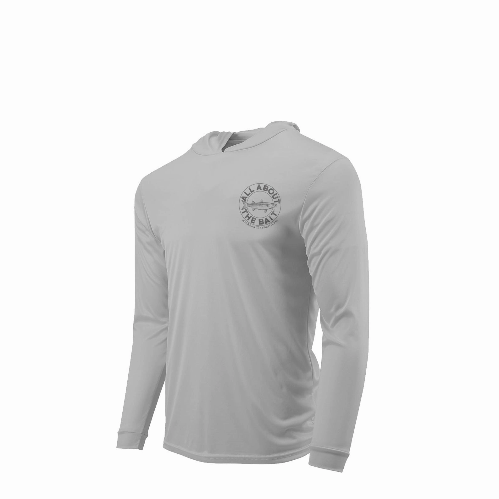 (FREE MASK) MULLET CAST NET HOODED - ALUMINUM - 50  UPF - Long Sleeve Performance Shirt - 100% Polyester - FREE DELIVERY