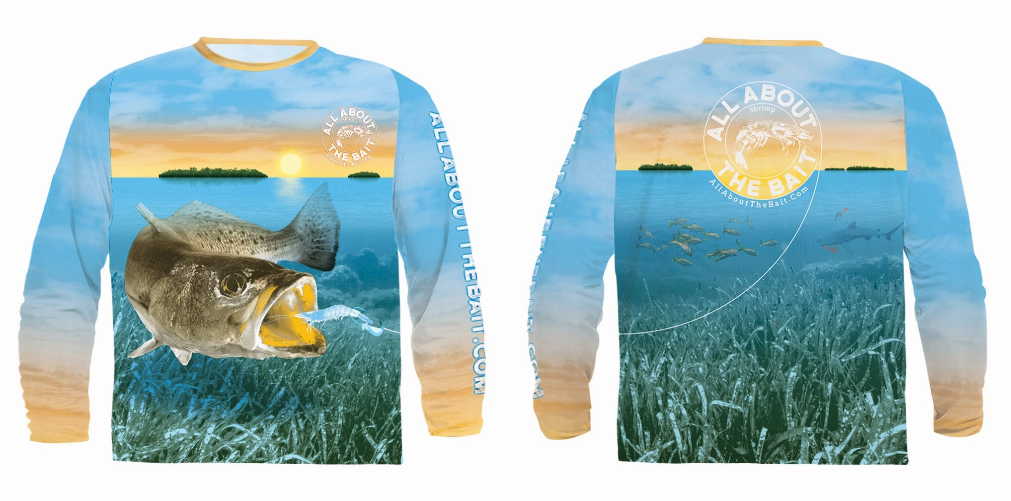 ( FREE TROUT/SHRIMP FACE MASK) SPECKLED TROUT - COOLMAX - 100% Micro Fiber Polyester Performance Long Sleeve Shirt (FREE SHIPPING)