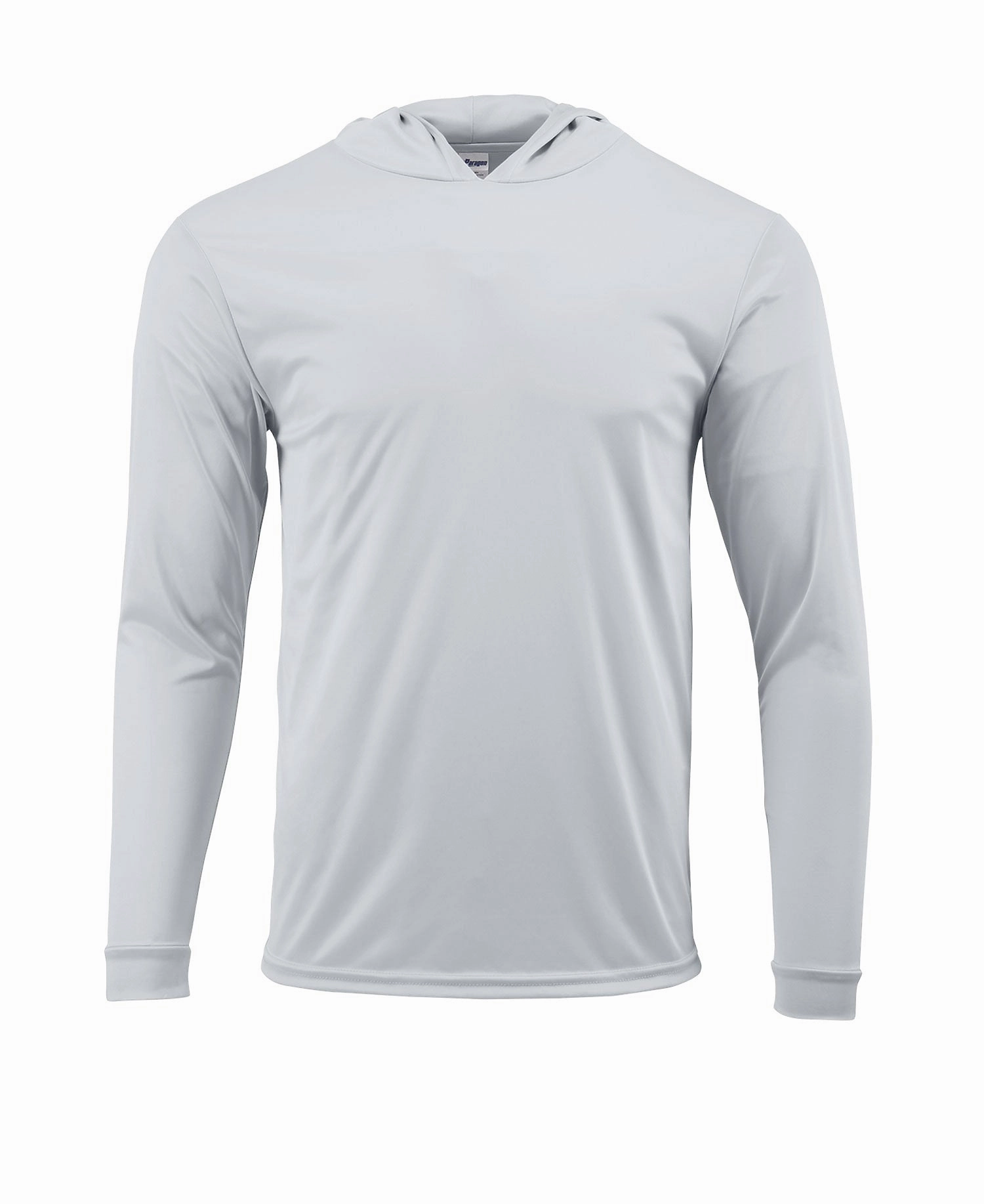 (NO LOGO) PLAIN HOODED - ALUMINUM - 50  UPF - Long Sleeve Performance Shirt - 100% Polyester - FREE DELIVERY