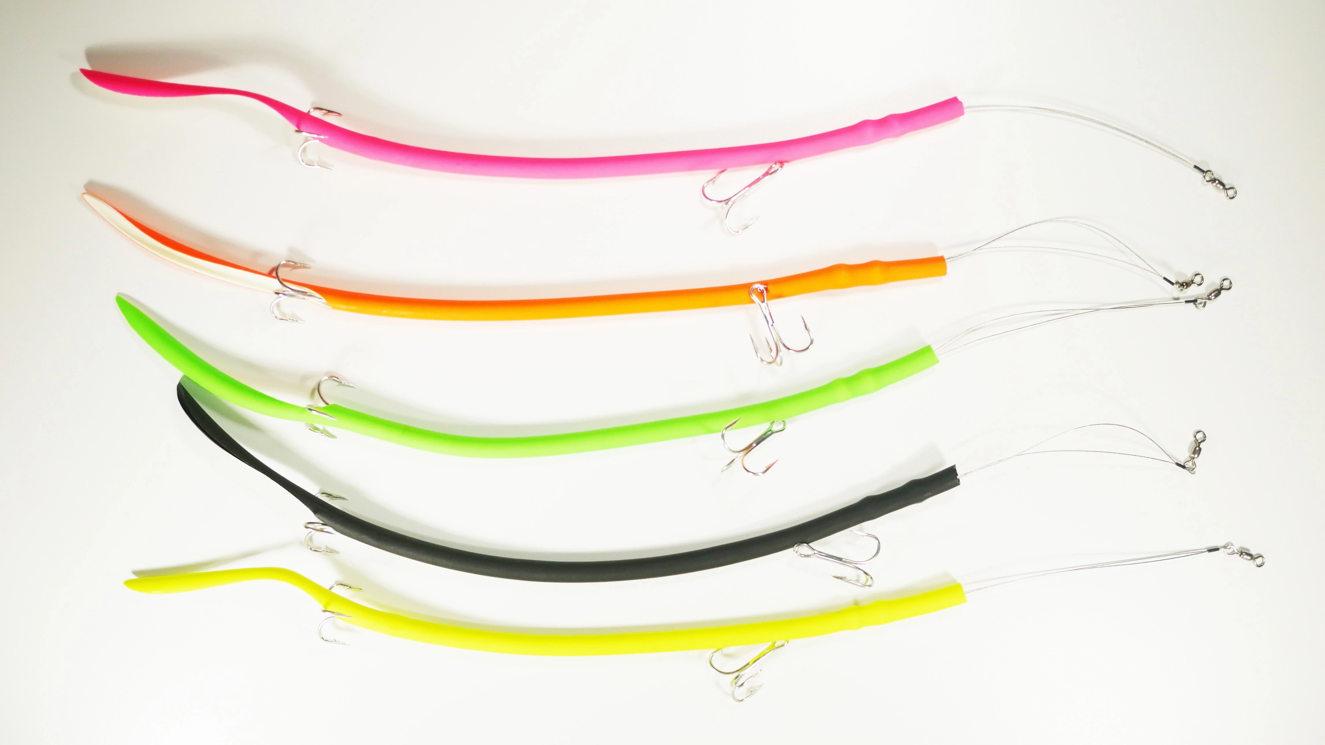 "BIG DADDY" MIXED PACK CLASSIC CUDA TUBES (DOUBLE) TREBLE HOOK - 5 Pack - FREE SHIPPING