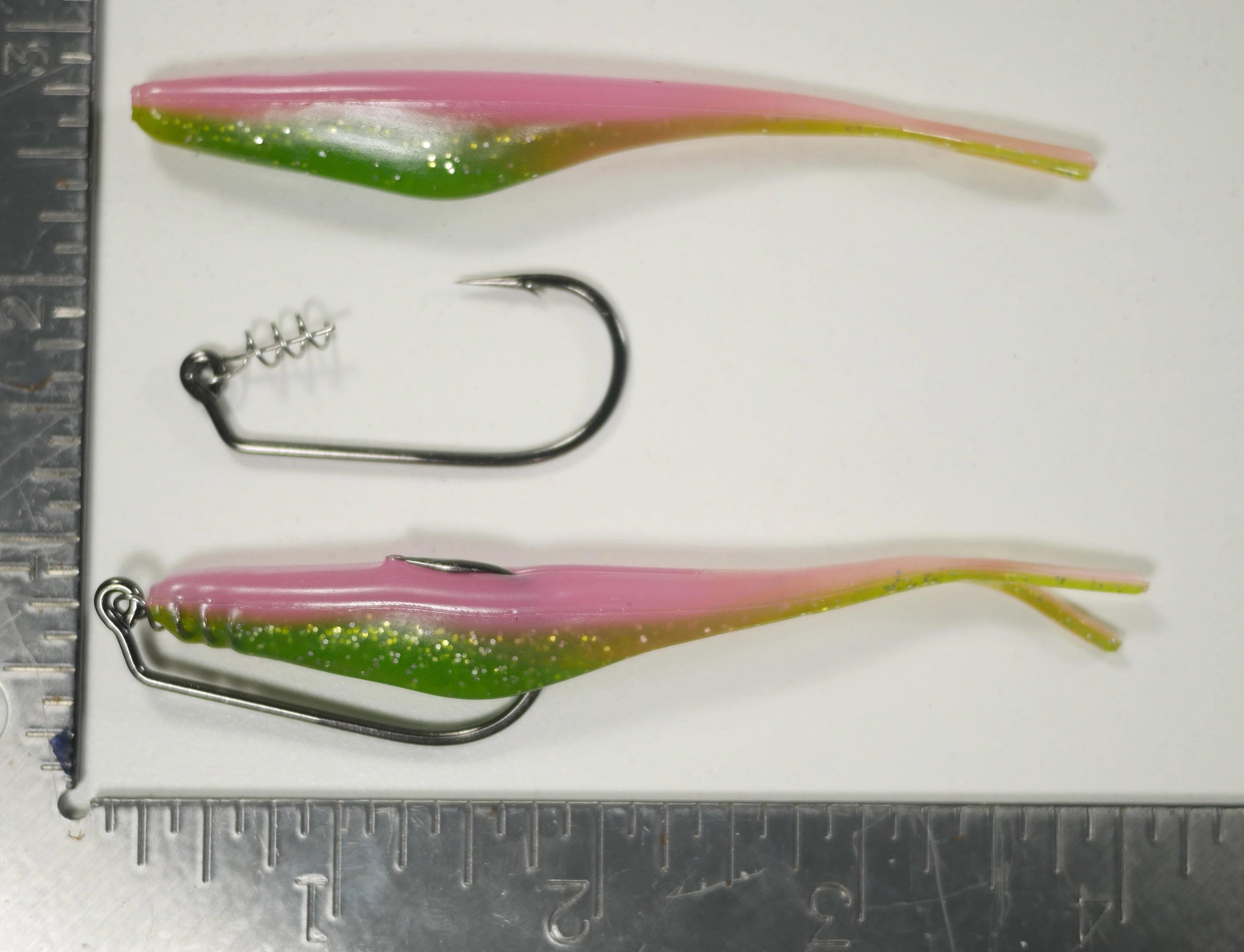 (RIGGING KIT) 4" Fluke Soft Plastic - ELECTRIC CHICKEN - 4 Rigs 20 pack - FREE SHIPPING