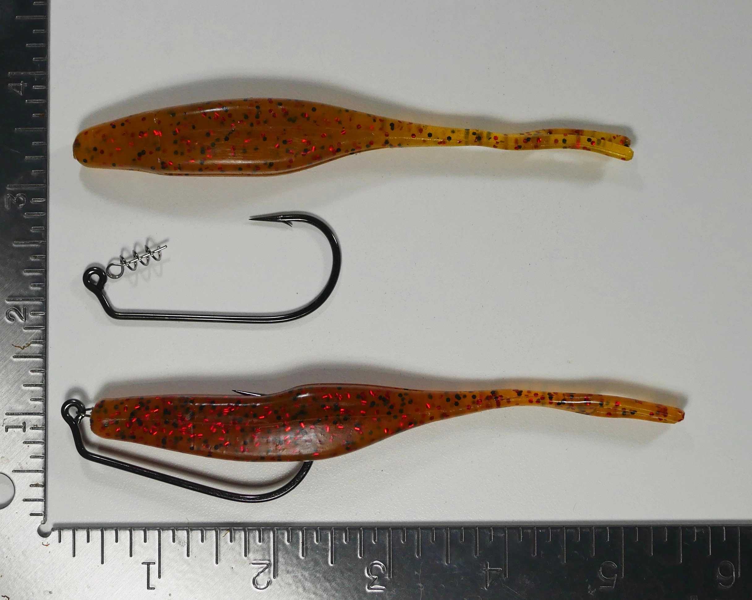 (RIGGING KIT) 5" Fluke Soft Plastic - MAPLE SYRUP  - 4 Rigs 20 pack - 20 pack - FREE SHIPPING