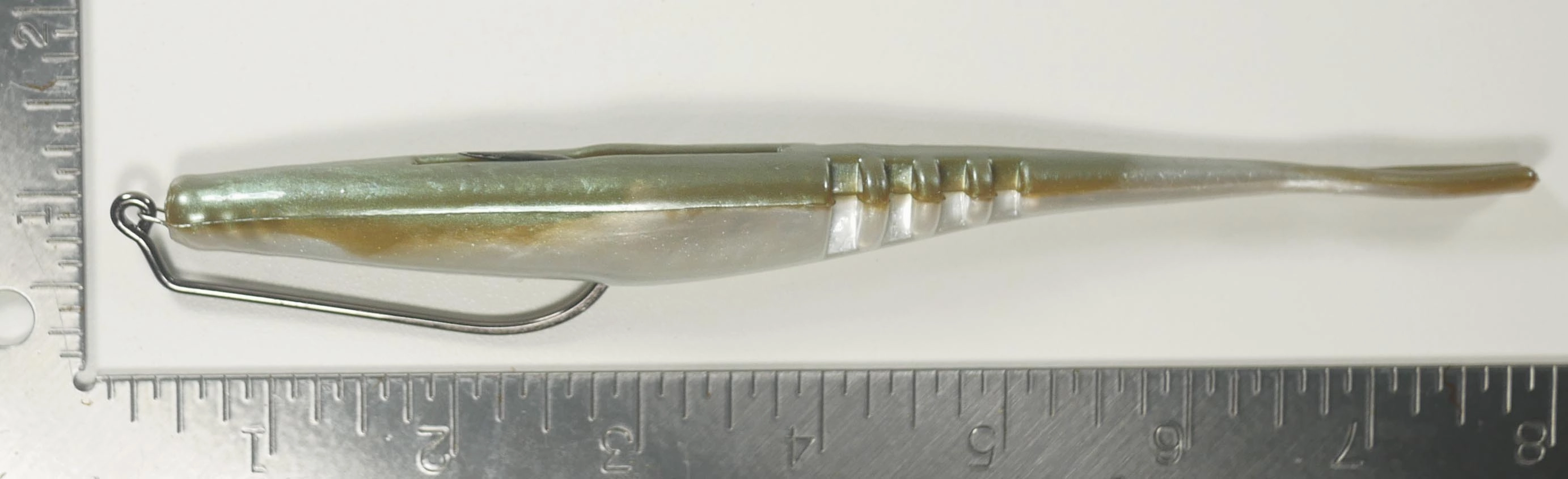 (RIGGING KIT) 7" Fluke Soft Plastic - GREENBACK PILCHARD  - (2 OR 5) Rigs (5 OR 10) Pack - FREE SHIPPING