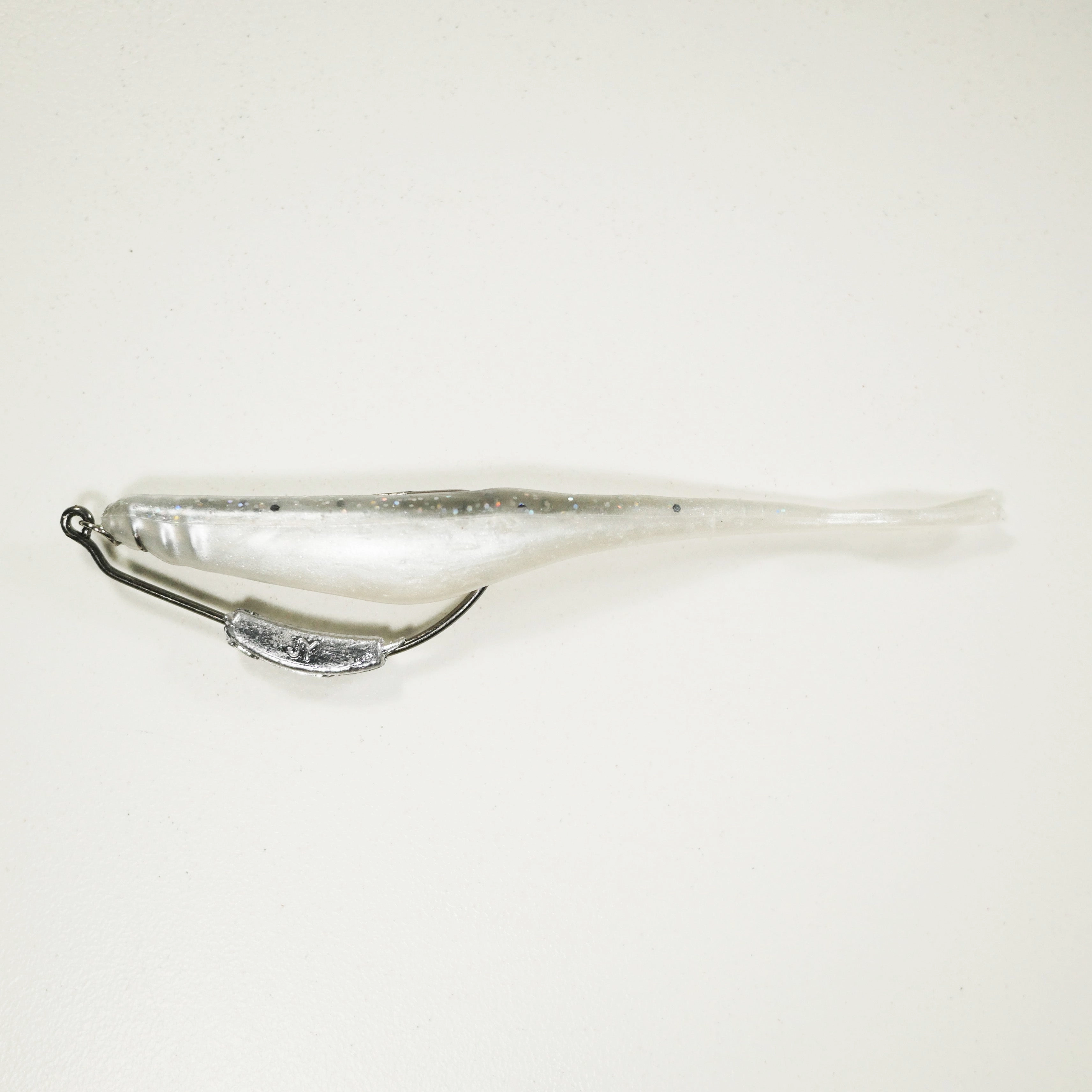 (Weighted Hook) 4" Fluke Soft Plastic - GLITTER BACK SHAD - 5 Rigs 20 pack - FREE SHIPPING
