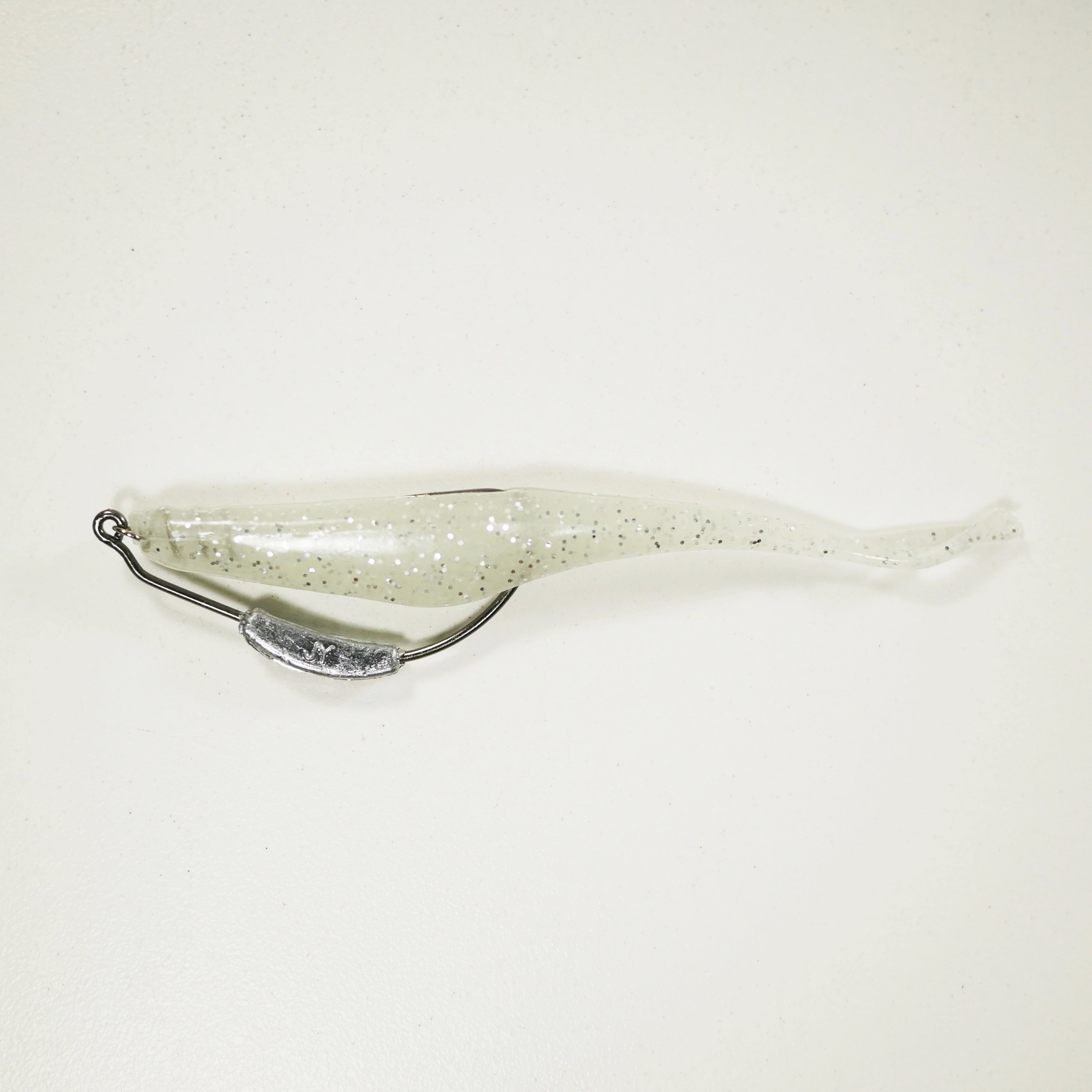 (Weighted Hook) 4" Fluke Soft Plastic - GLOW - 5 Rigs 20 pack - FREE SHIPPING