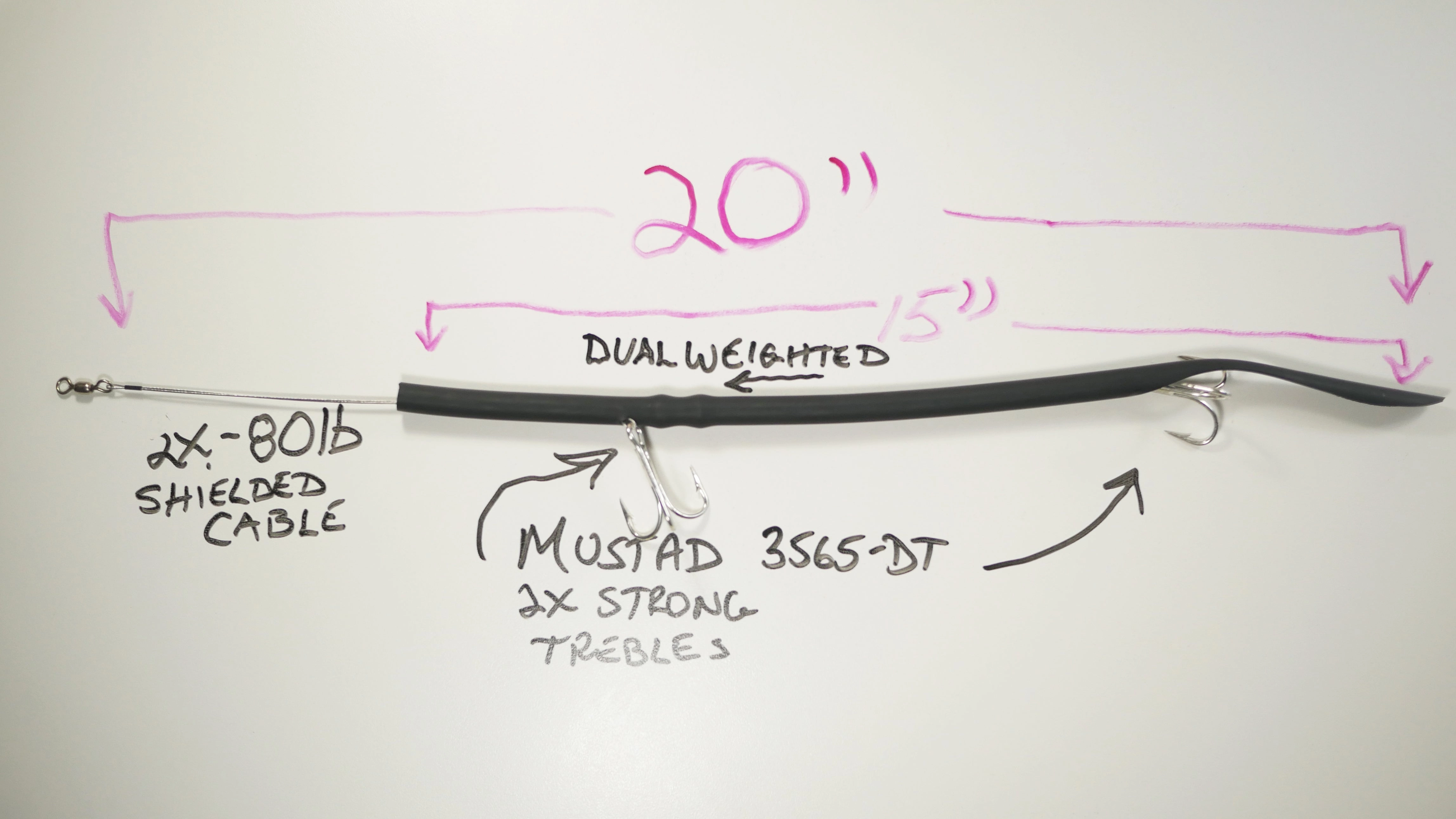 BLACK CLASSIC CUDA TUBES (DOUBLE) TREBLE HOOK - 2 or 5 Pack - FREE SHIPPING