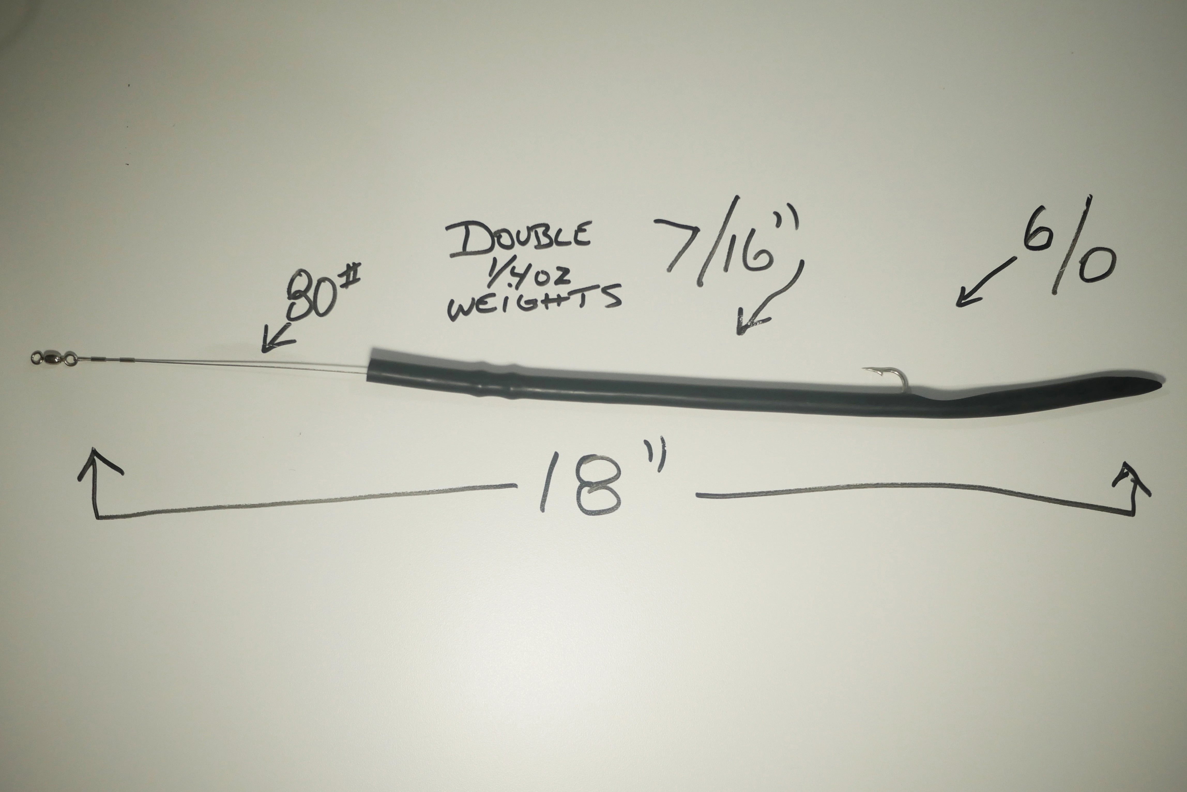 BLACK CLASSIC CUDA TUBES DOUBLE WEIGHTED J-HOOK - 2 or 5 Pack - FREE SHIPPING