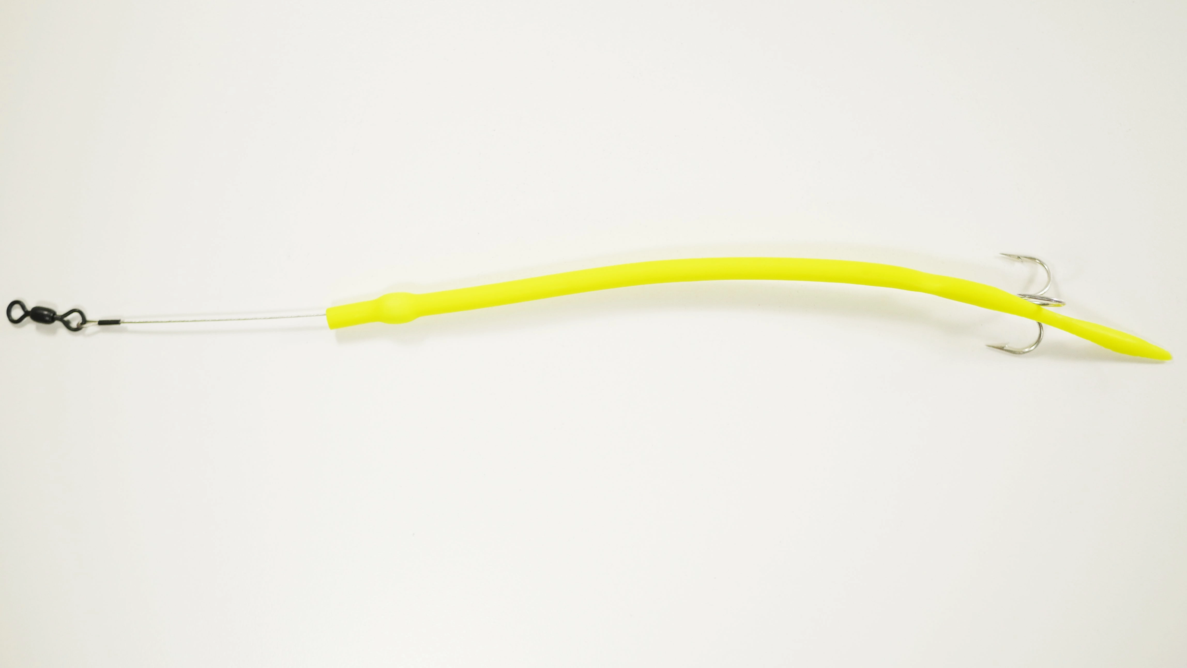 Chartreuse - Baby Cuda Tubes SINGLE WEIGHT  w/ TREBLE HOOK - 3 Pack - FREE SHIPPING