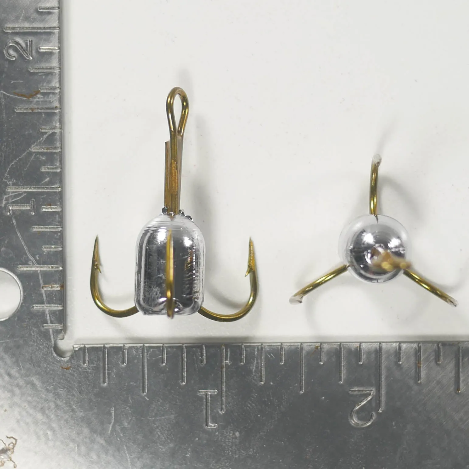 (COMBO PACK) MULLET SNAGGING HOOK - (Qty 1 or 2 of each) - 1/2 oz - 2/0, 1 oz - 5/0, 1.5 oz - 8/0 MUSTAD TREBLE HOOK