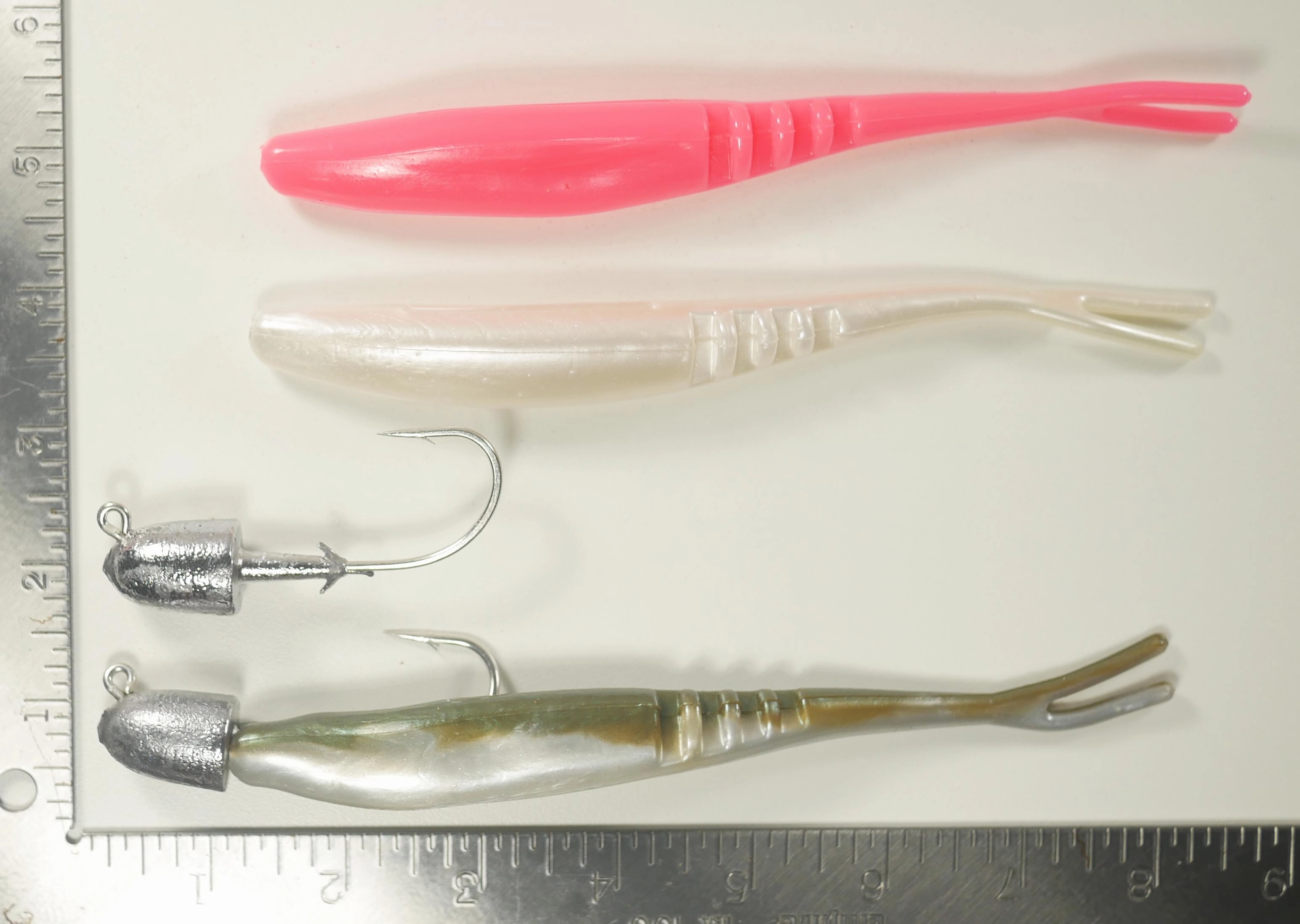 GREENBACK PILCHARD - JIGHEAD   7" Fluke Soft Plastic - (2 OR 5) 1, 1.5, OR 2 oz  (5 OR 10) Pack - FREE SHIPPING