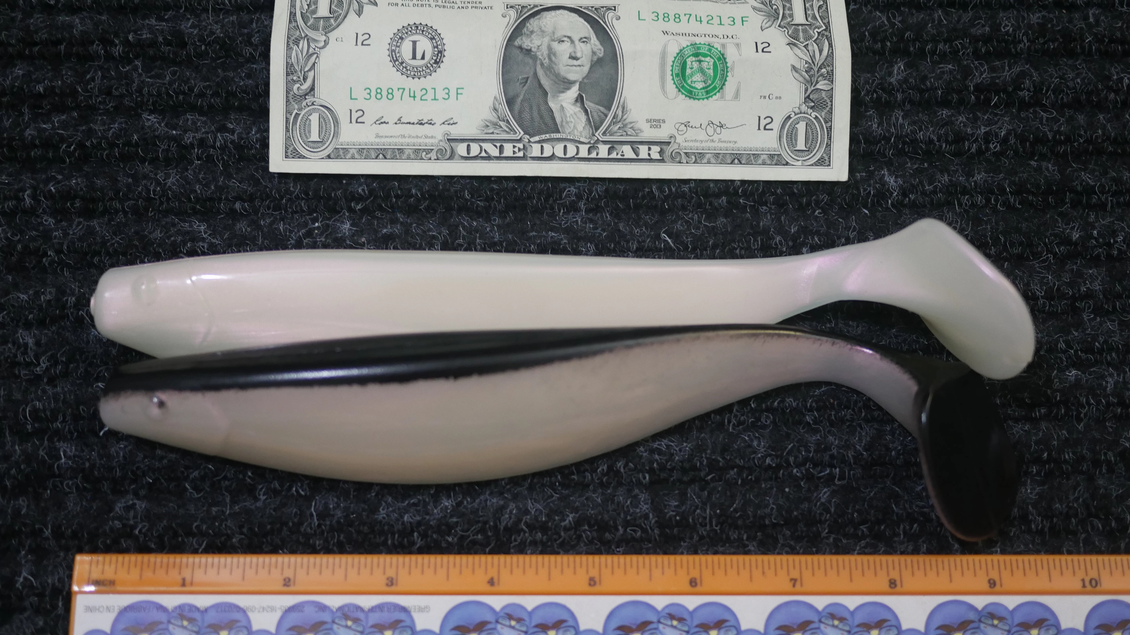 Mullet Run - 9" Paddle Tail - MIX PACK White Pearl & White Pearl w/ Black Back - 5/$15, 10/$25, 25/$50 (FREE SHIPPING)