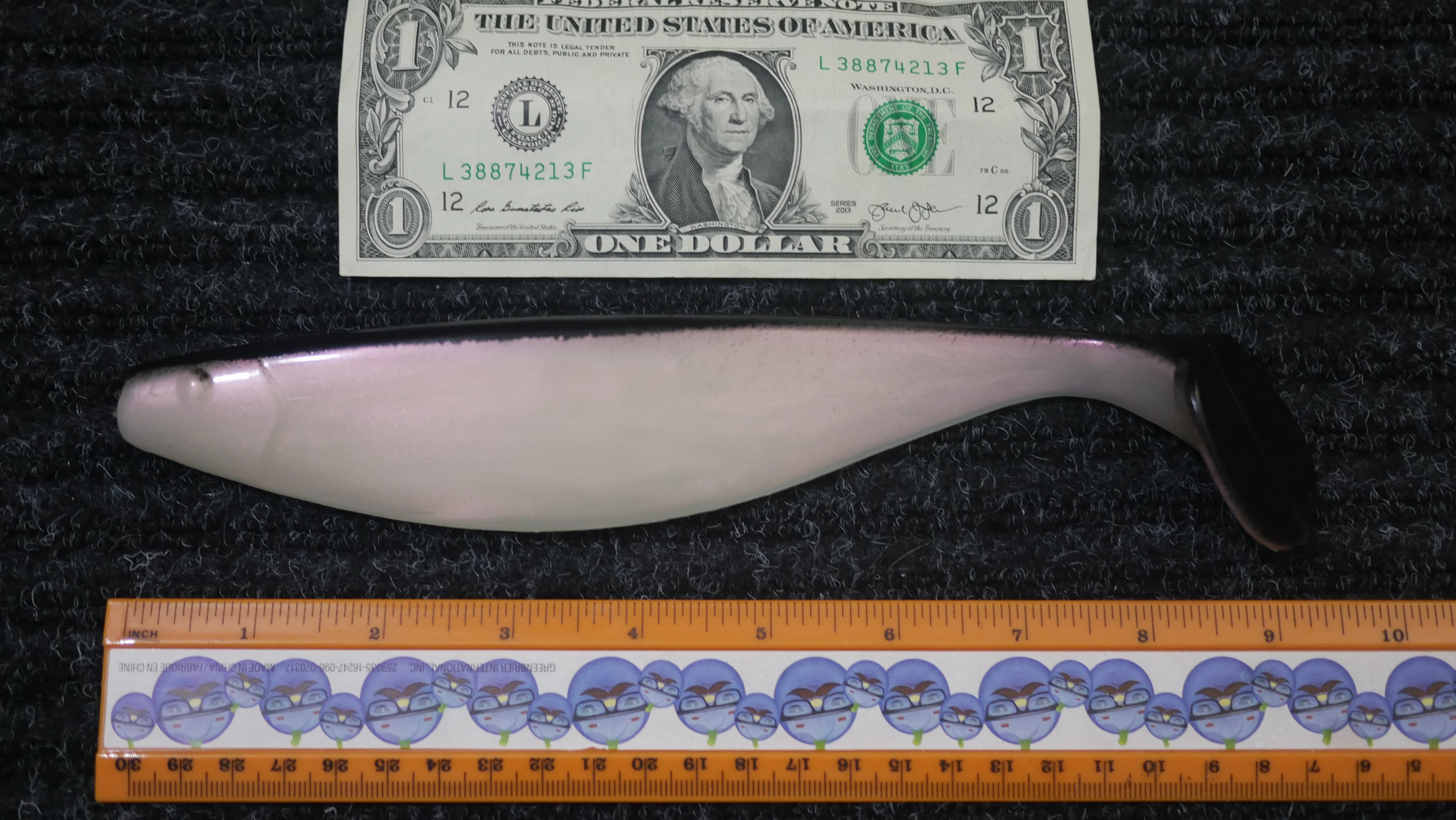 Mullet Run - 9" Paddle Tail - White Pearl w/ Black Back - 5/$15, 10/$25, 25/$50 (FREE SHIPPING)