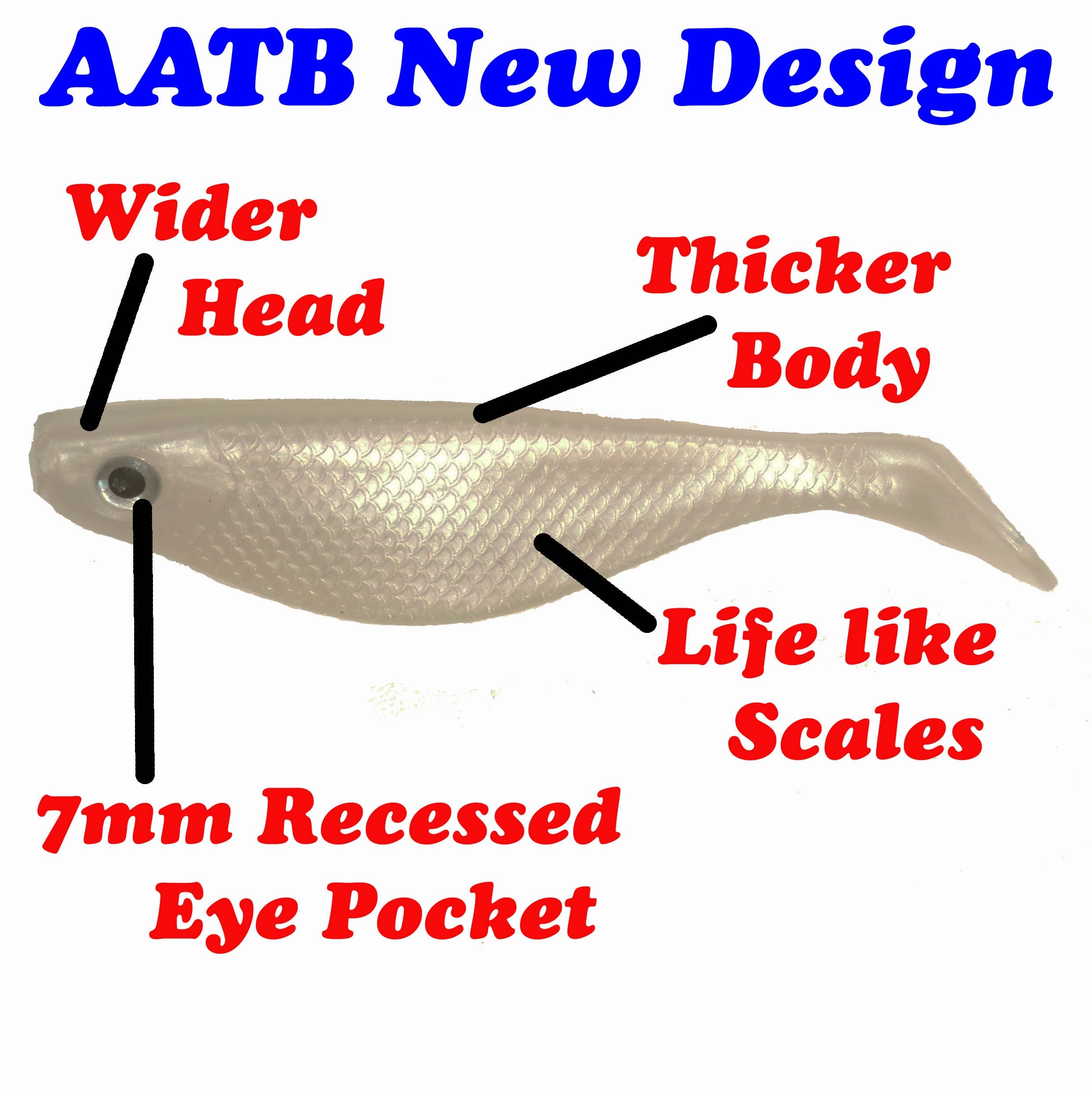NEW. AATB 2 5/8" Paddletail Soft Plastic Pilchard/Shad - GLOW - 20 or 40 pack - FREE SHIPPING