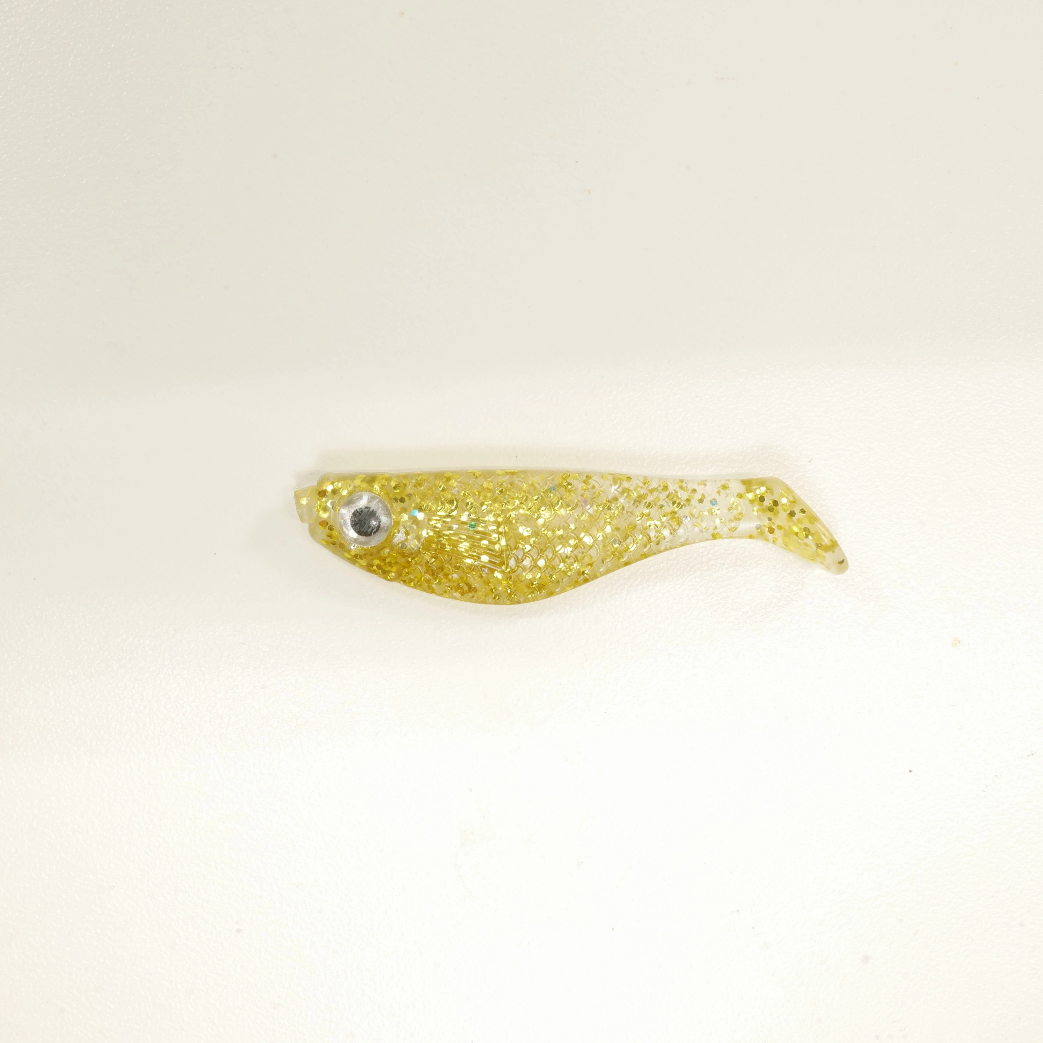 NEW. AATB 2 5/8" Paddletail Soft Plastic Pilchard/Shad - GOLD Glitter - 20 or 40 pack - FREE SHIPPING