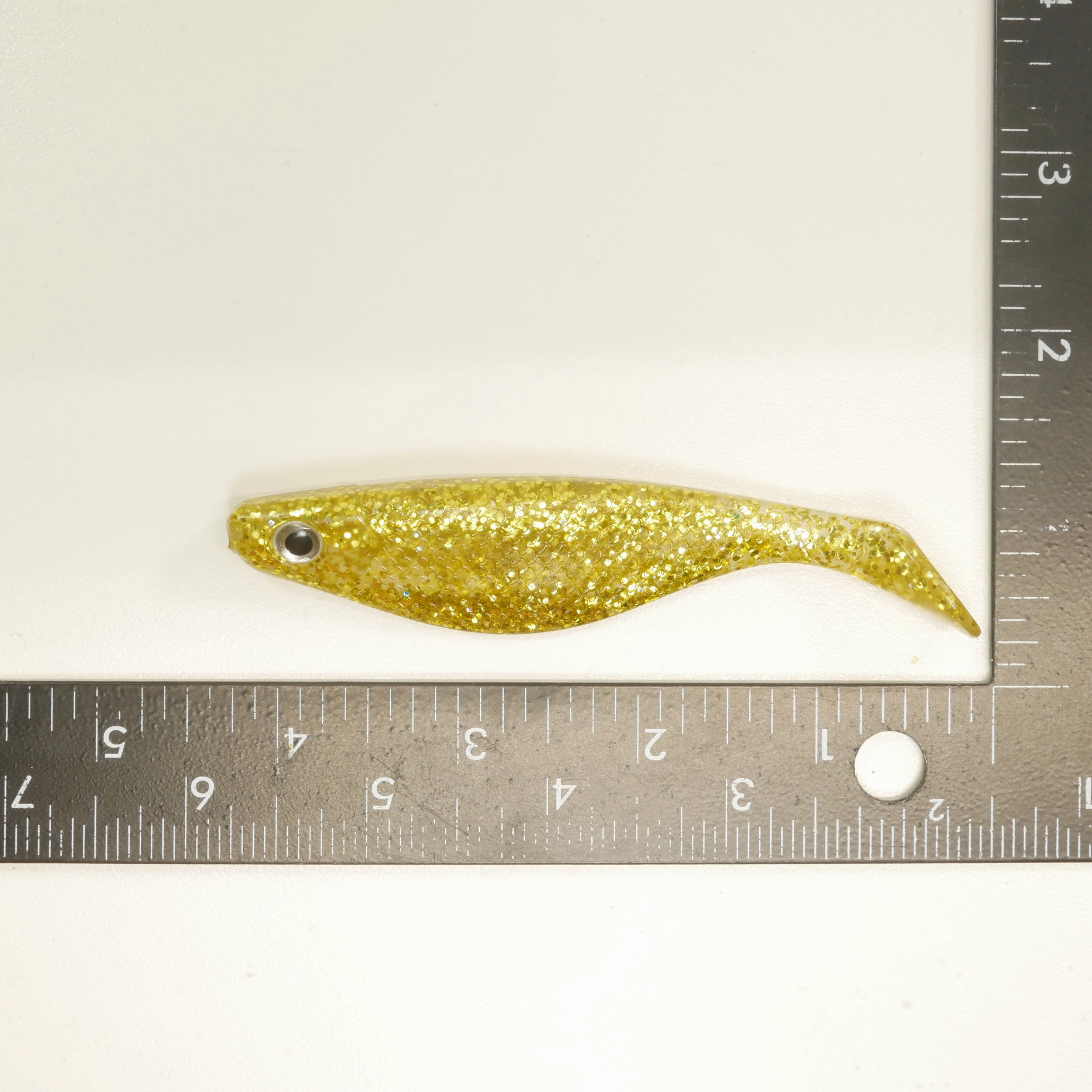 NEW. AATB 4" Paddletail Soft Plastic Pilchard/Shad - GOLD Glitter - 20 or 40 pack - FREE SHIPPING