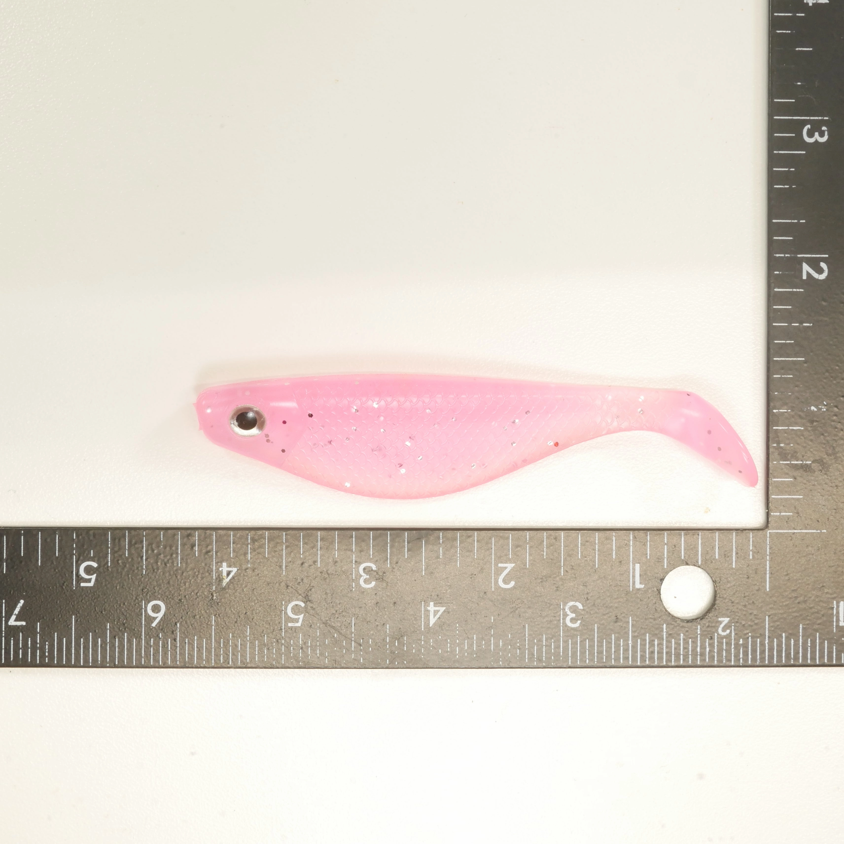 NEW. AATB 4" Paddletail Soft Plastic Pilchard/Shad - PINK Glitter - 20 or 40 pack - FREE SHIPPING
