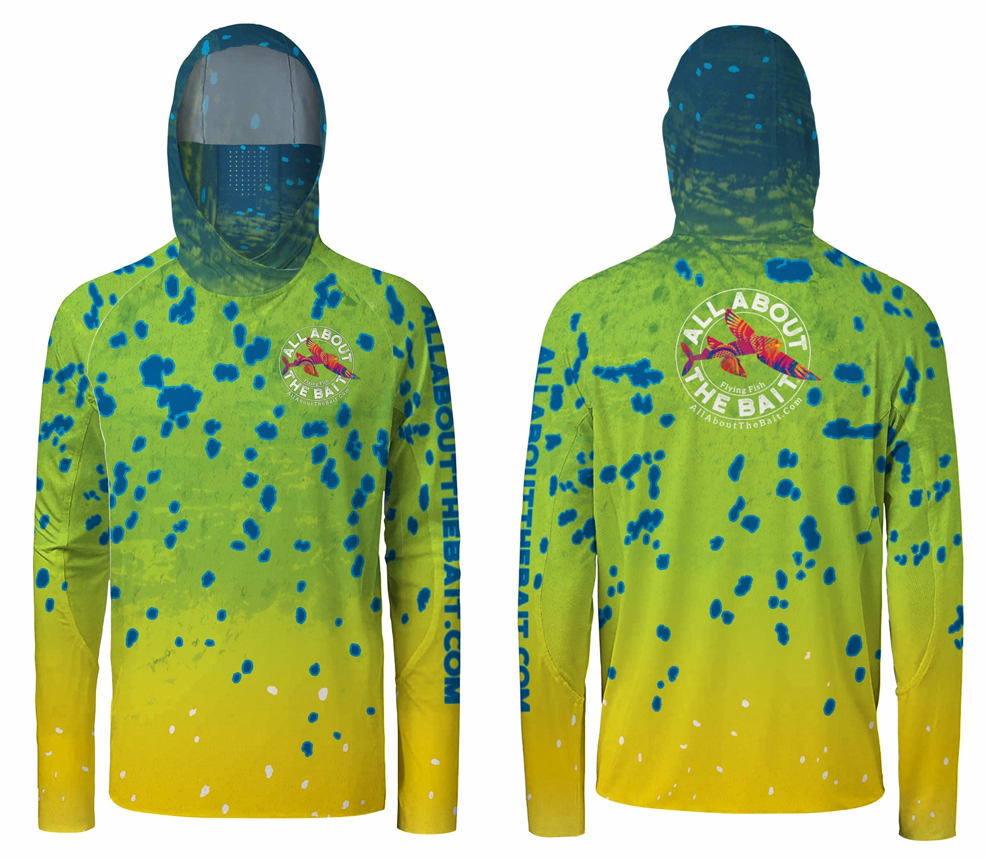 NEW (Free Mask & Sticker) MAHI SKIN HOODED - Dye Sublimated - 50  UPF - Long Sleeve Performance Shirt - 100% Polyester - FREE DELIVERY