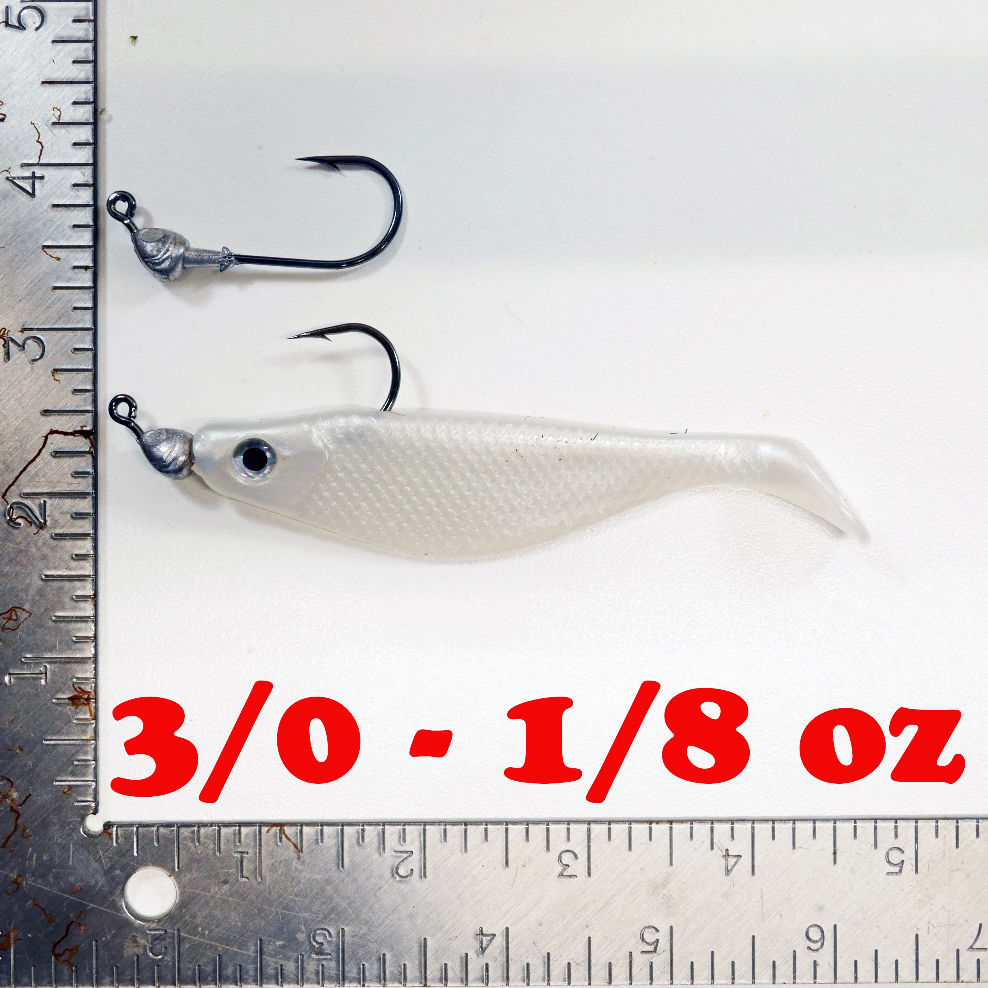 NEW (Glow) 4" Paddletail Soft Plastic (qty 20 or 40)   AATB Jighead (qty 5 or 10) JIGHEAD COMBO PACK.  FREE SHIPPING.