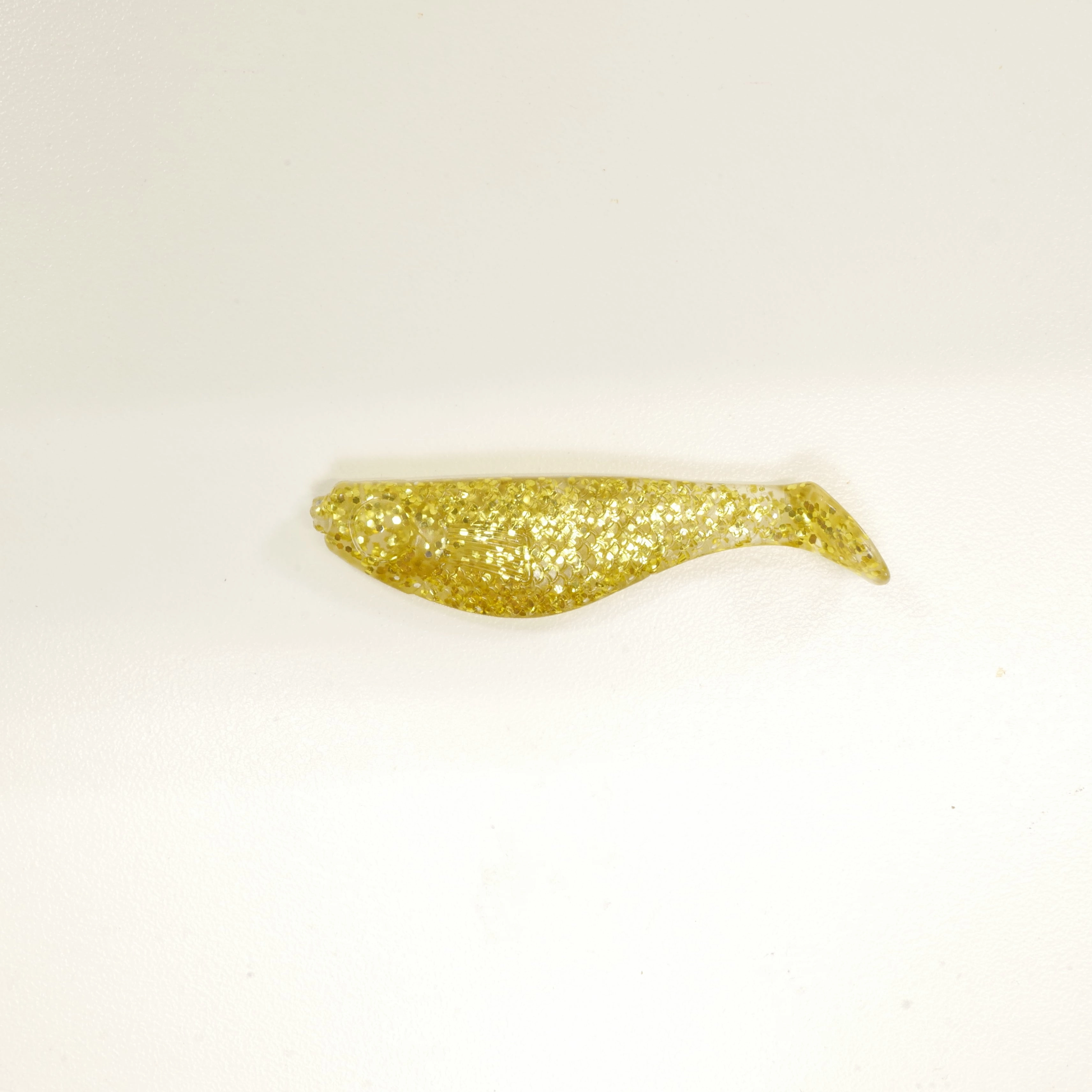 NEW (Gold) 2 5/8" Paddletail Soft Plastic (qty 20 or 40)   AATB Jighead (qty 5 or 10)   Eye Pack - COMBO PACK .  FREE SHIPPING.